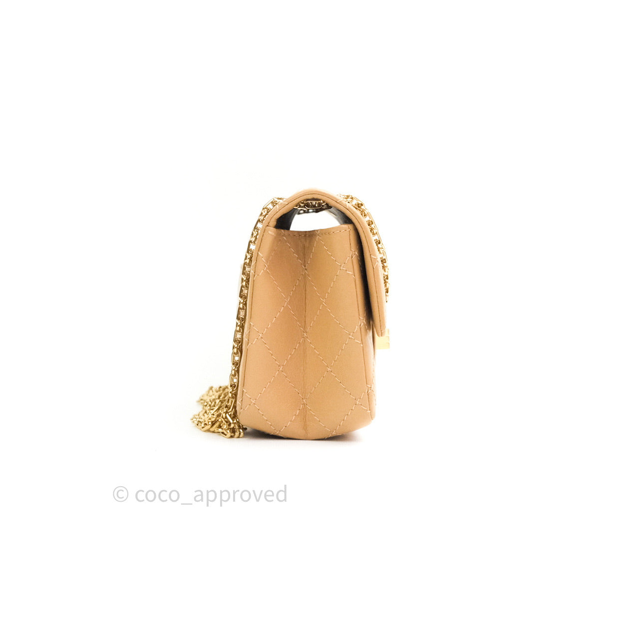 Chanel Mini Reissue 224 Beige Aged Calfskin Gold Hardware