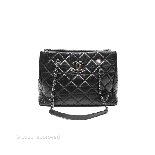 Chanel Large Shopping Tote Black Ruthenium Hardware