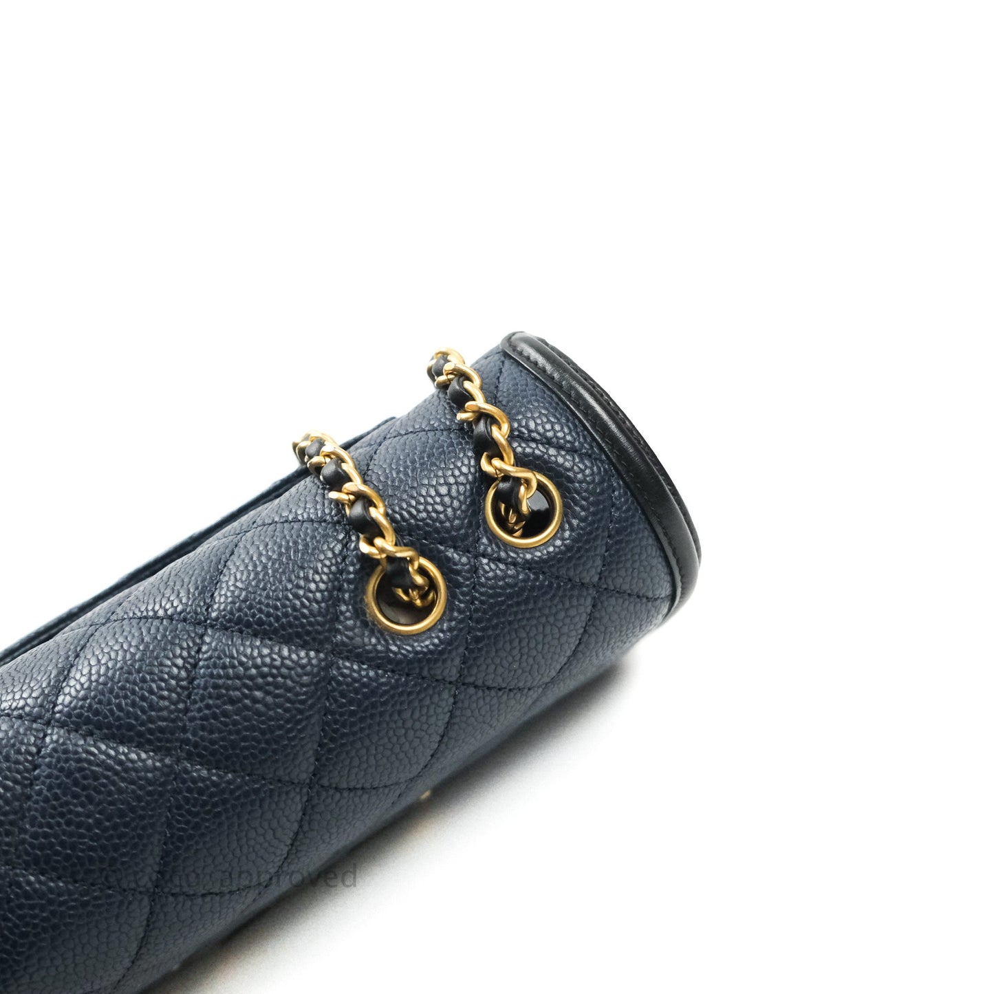 Chanel Quilted Small CC Filigree Flap Navy Caviar