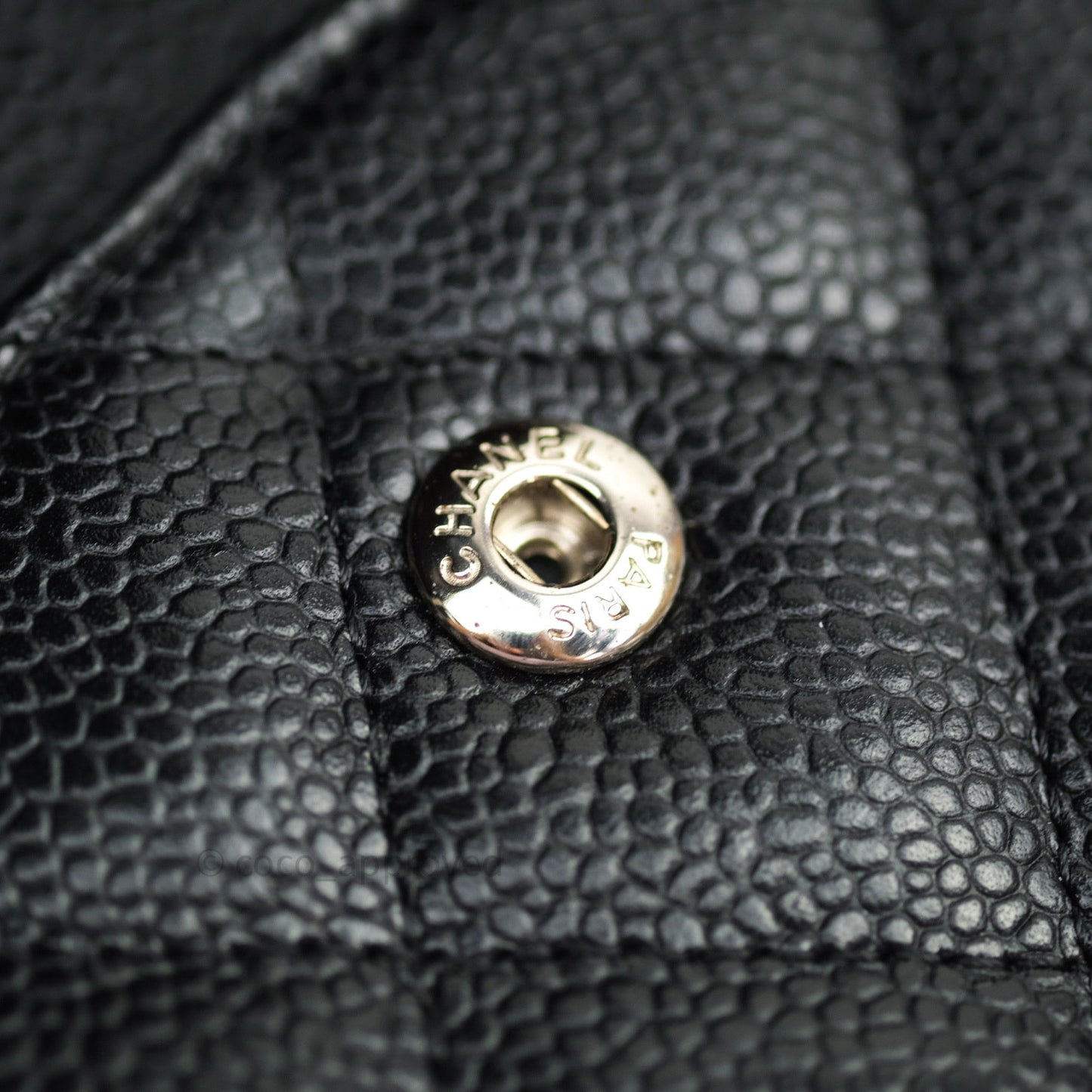 Chanel Quilted Jumbo Double Flap Black Caviar Silver Hardware⁣⁣