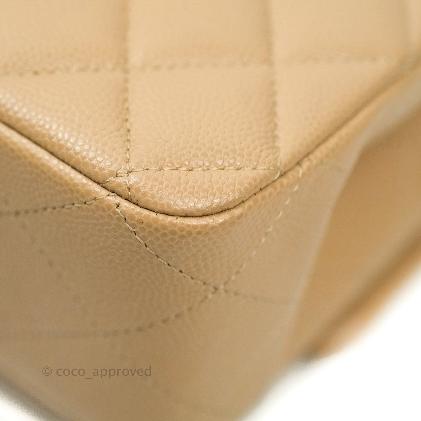 Chanel Classic M/L Medium Double Flap Dark Beige Caviar Gold Hardware 19B