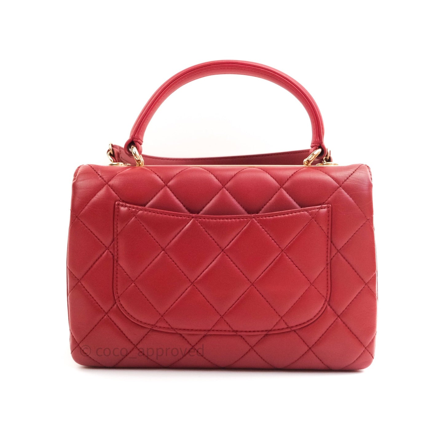 Chanel Quilted Small Trendy CC Flap Bag Red Lambskin Gold Hardware
