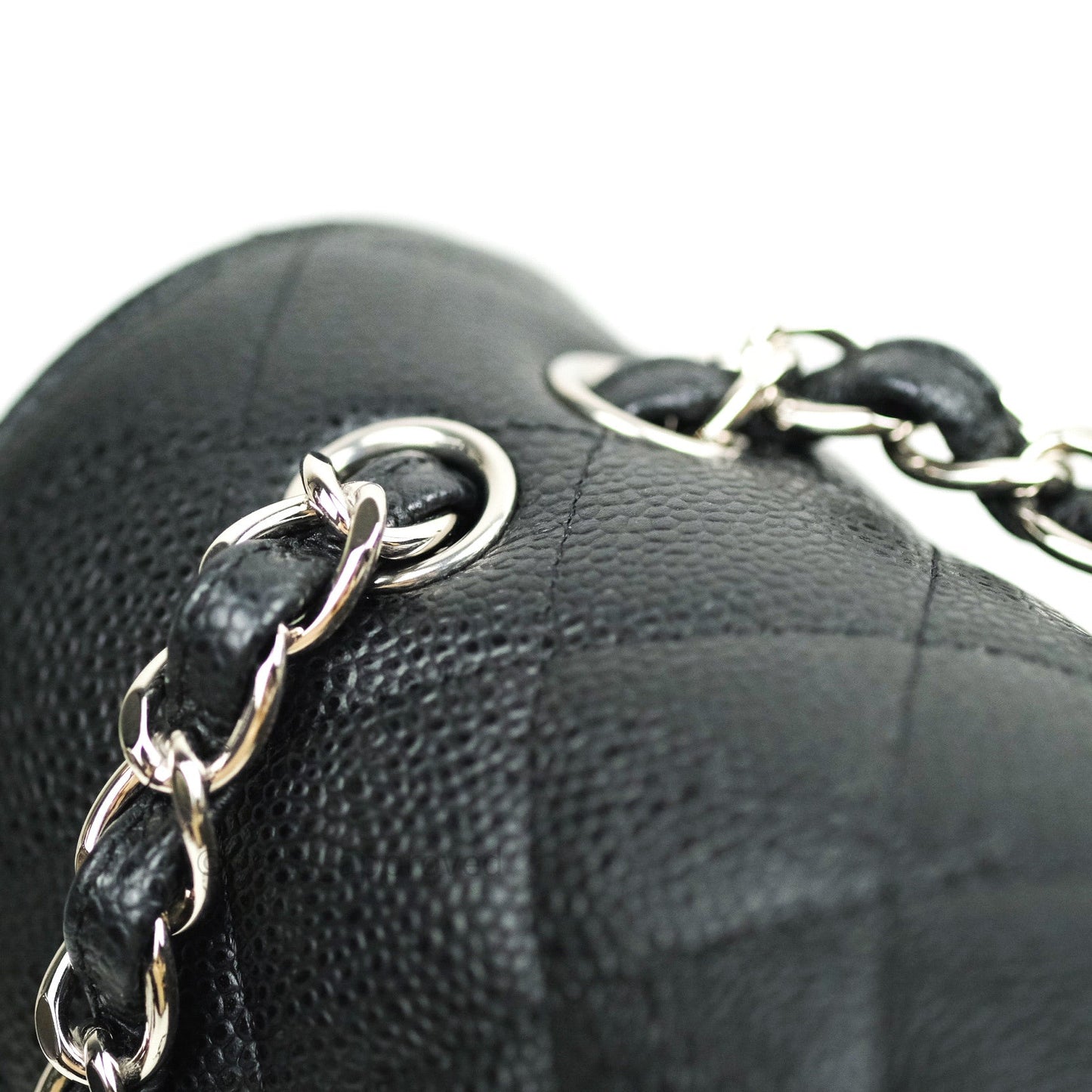 Chanel Classic Jumbo Double Flap Maxi Black Caviar Silver Hardware
