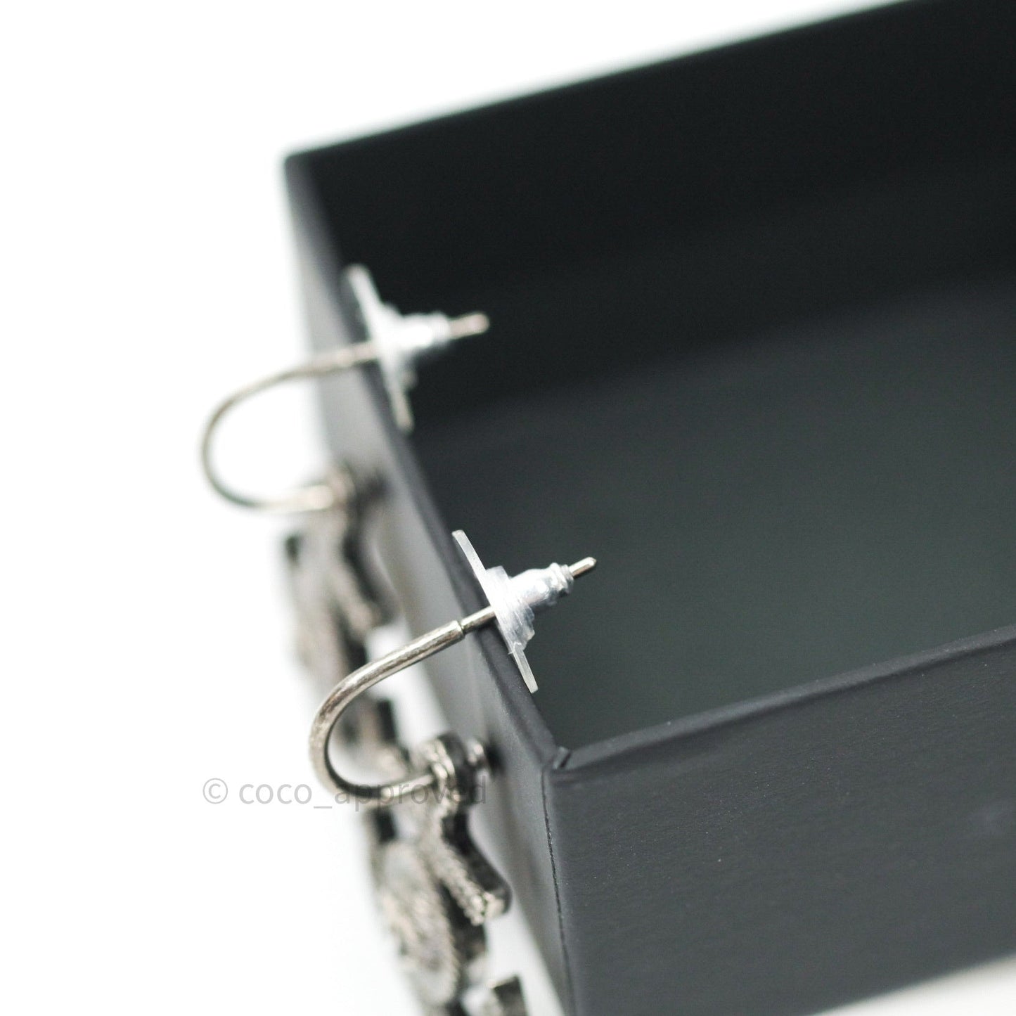 Chanel Anchor CC Earrings Ruthenium