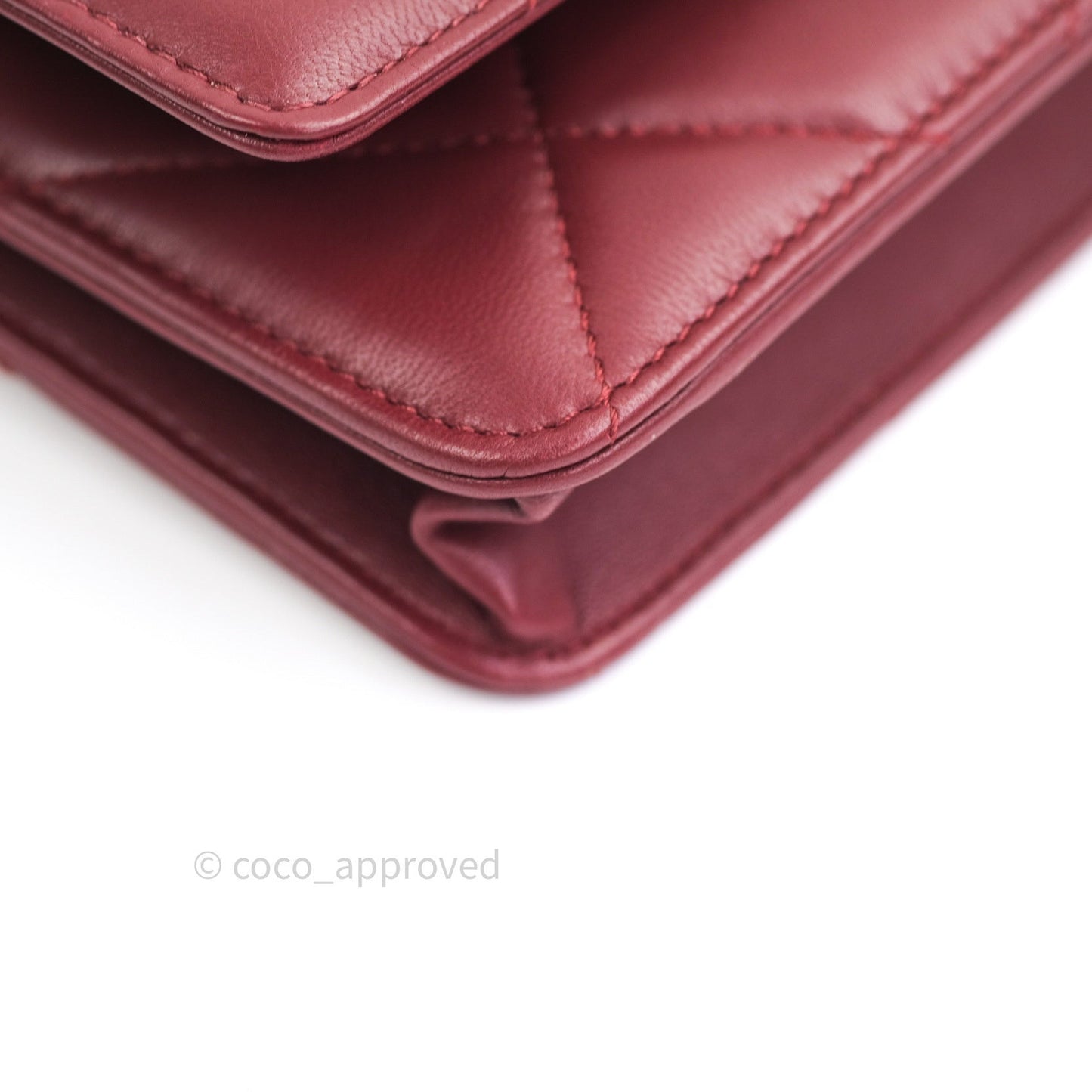 Chanel Trendy CC WOC Wallet on Chain Burgundy Lambskin Gold Hardware