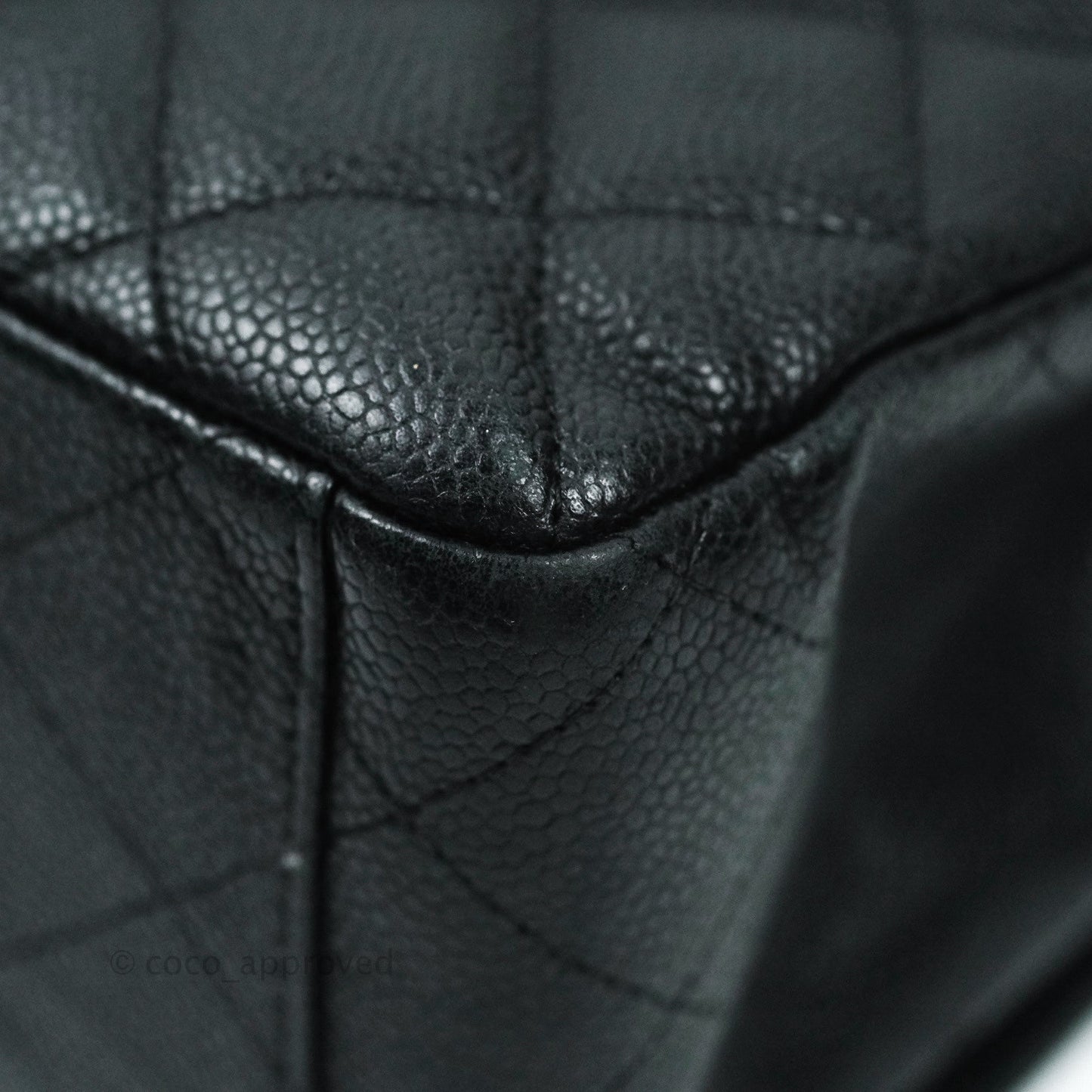 Chanel Quilted Maxi Single Flap Black Caviar Silver Hardware
