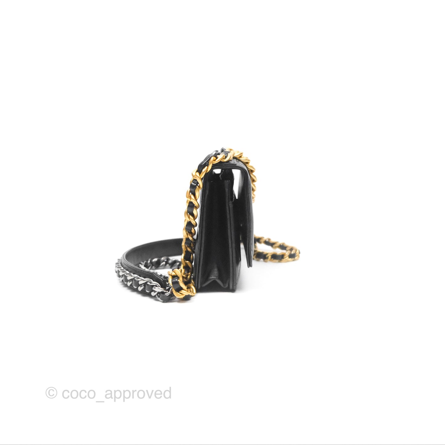Chanel 19 Wallet on Chain WOC Black Mixed Hardware