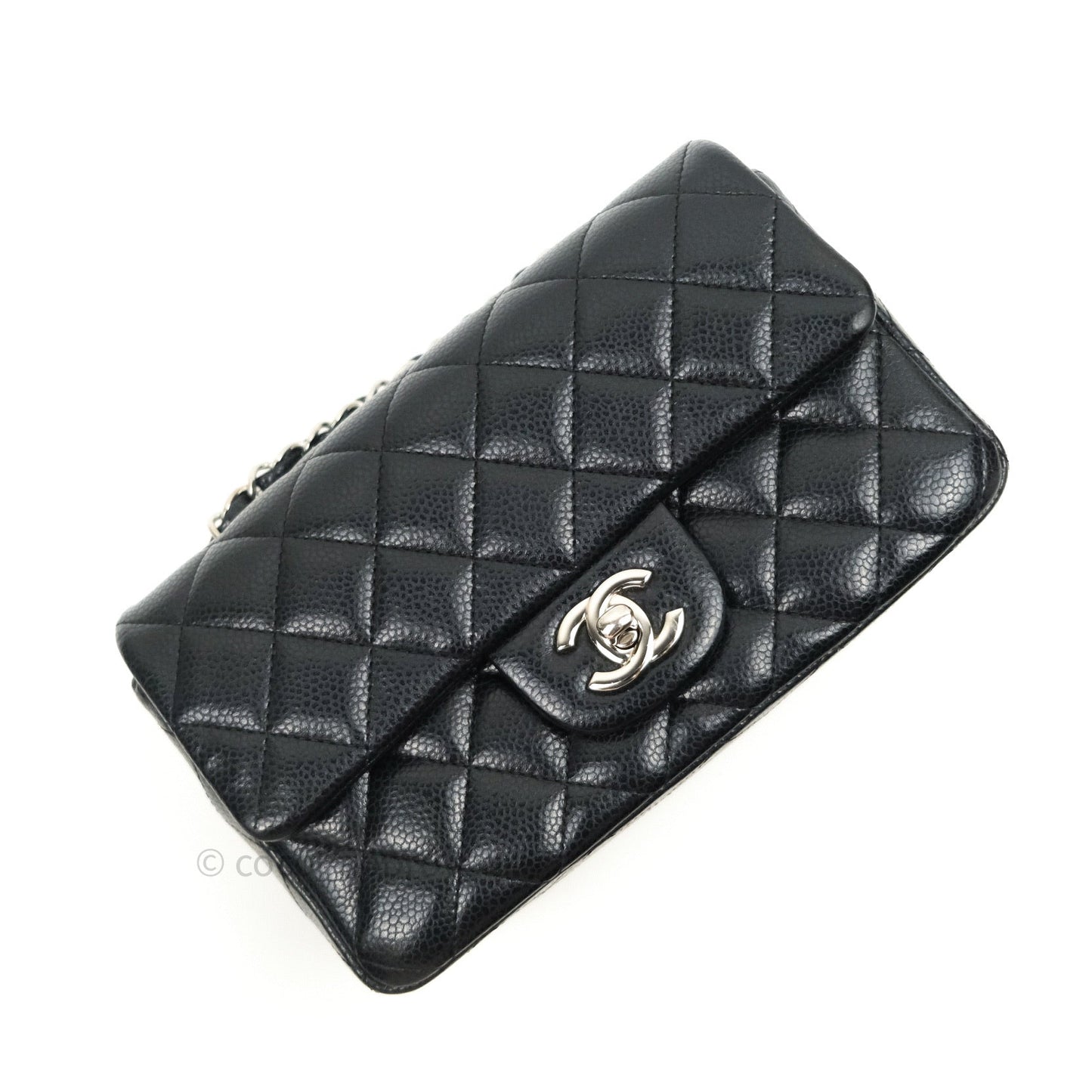 Chanel Quilted Mini Rectangular Black Caviar Silver Hardware