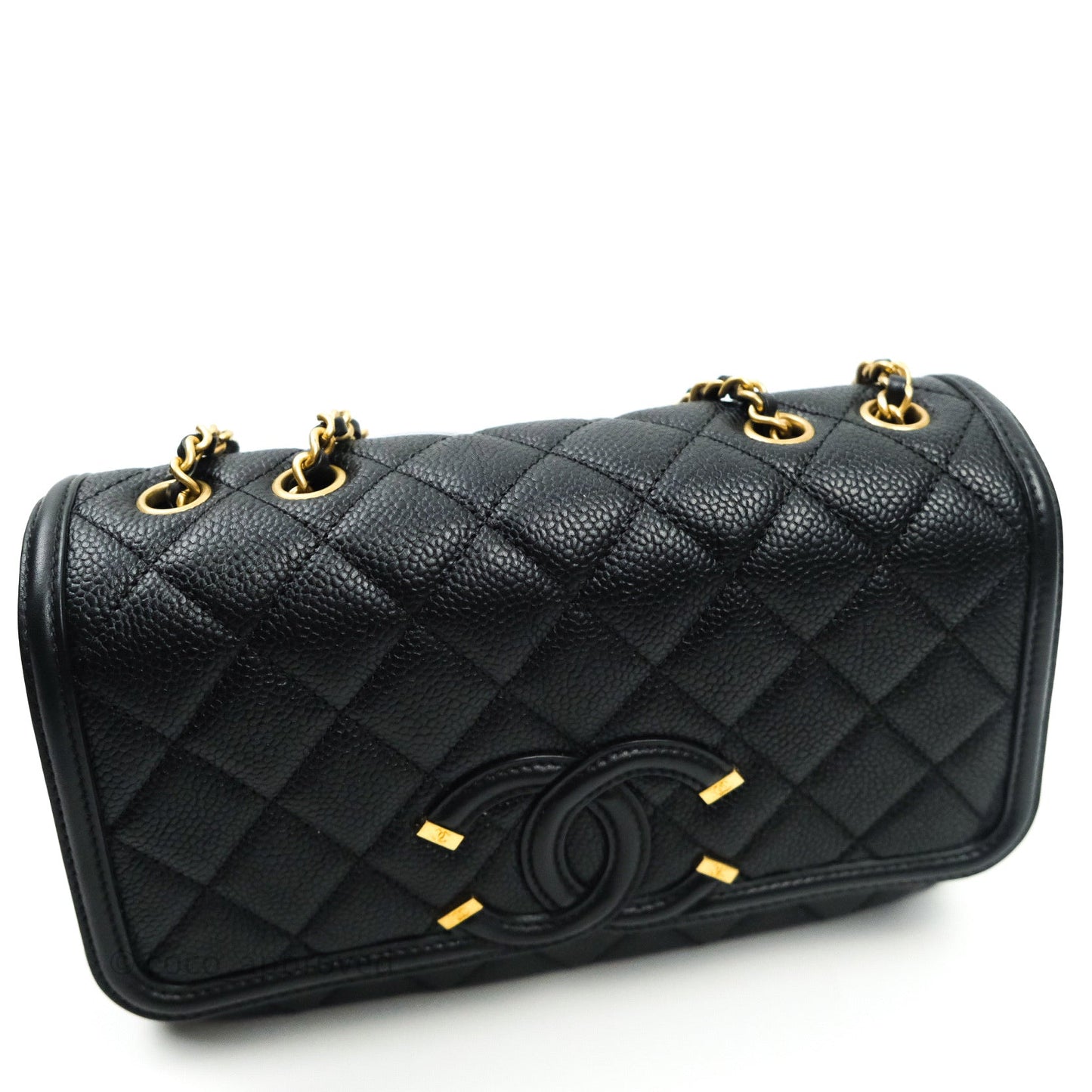 Chanel Quilted Small CC Filigree Flap Black Caviar
