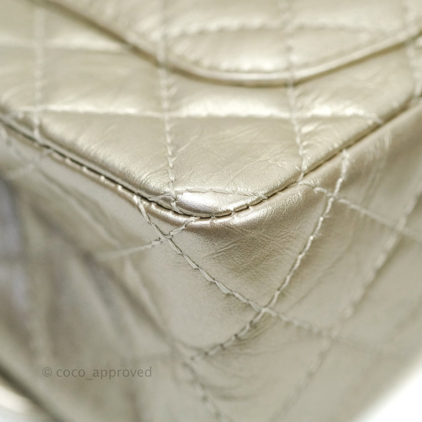 Chanel Mini Reissue 224 Metallic Light Gold Aged Calfskin Gold Hardware