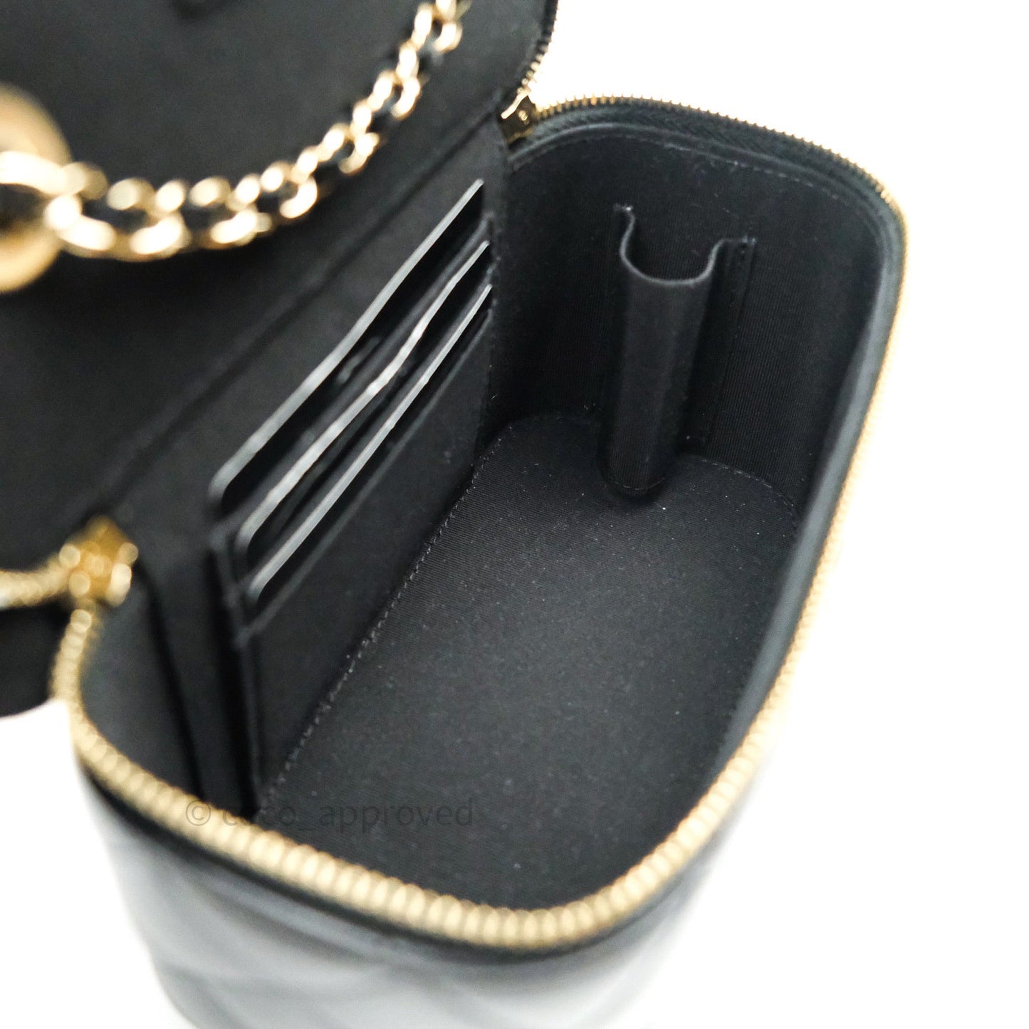 Chanel Vanity Rectangular Trendy Black Lambskin Gold Hardware