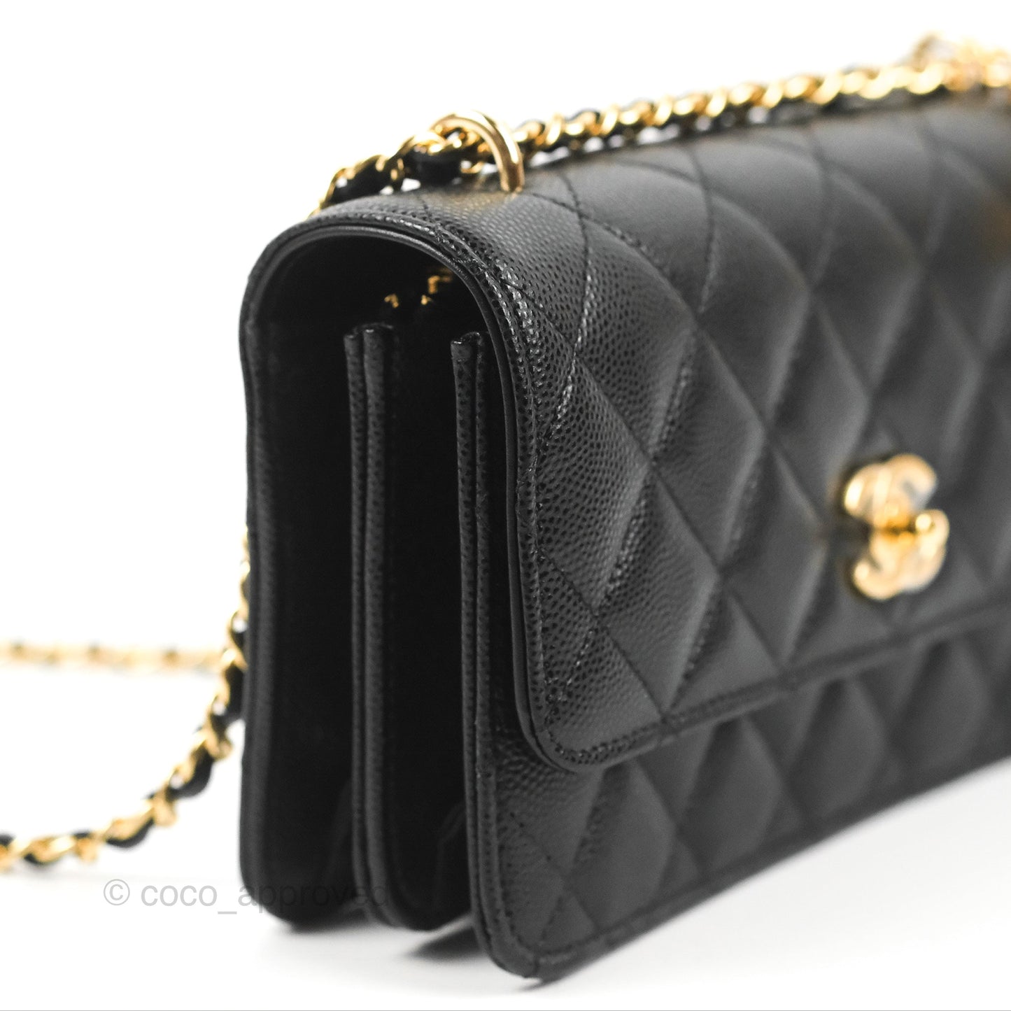 Chanel WOC Bag Charm Black Caviar Gold Hardware