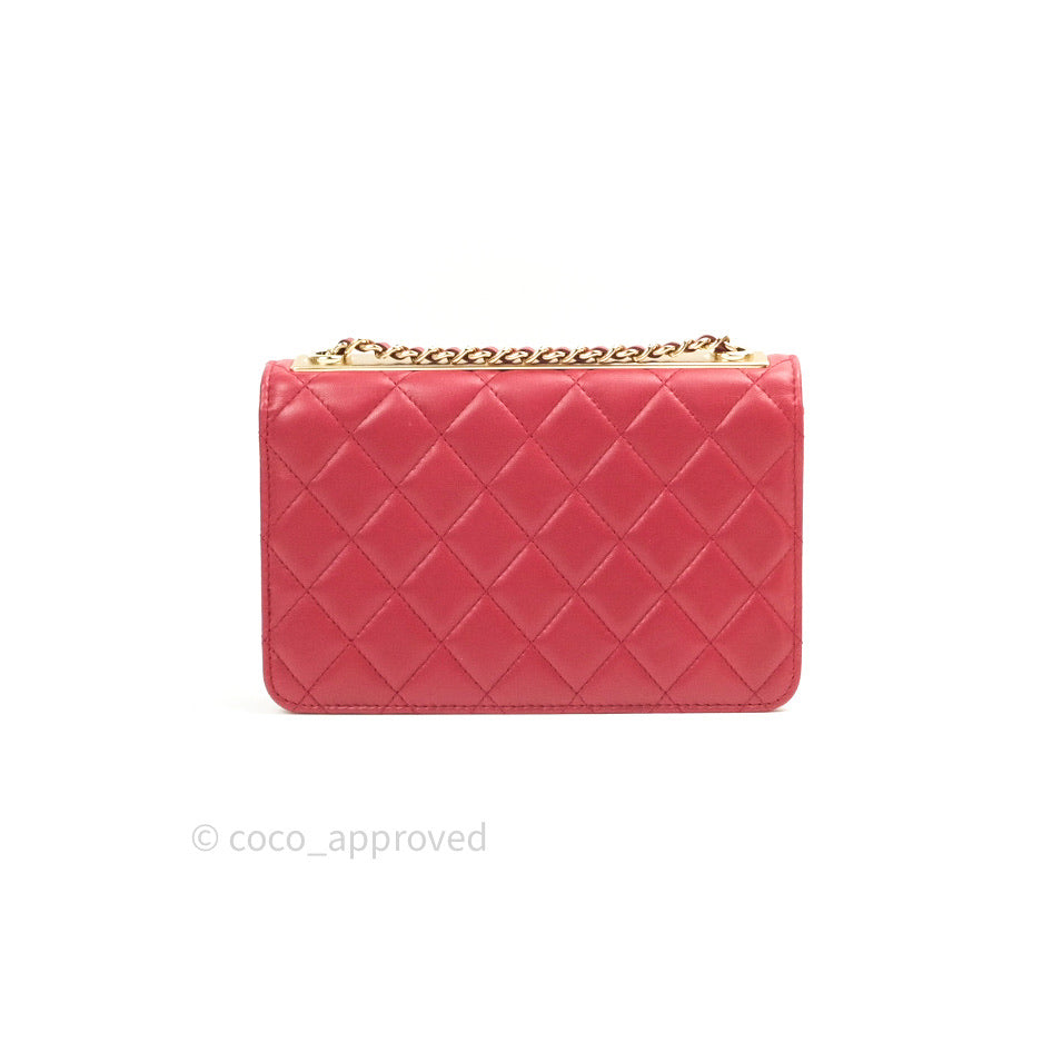 Chanel Trendy CC WOC Wallet on Chain Red Lambskin Gold Hardware