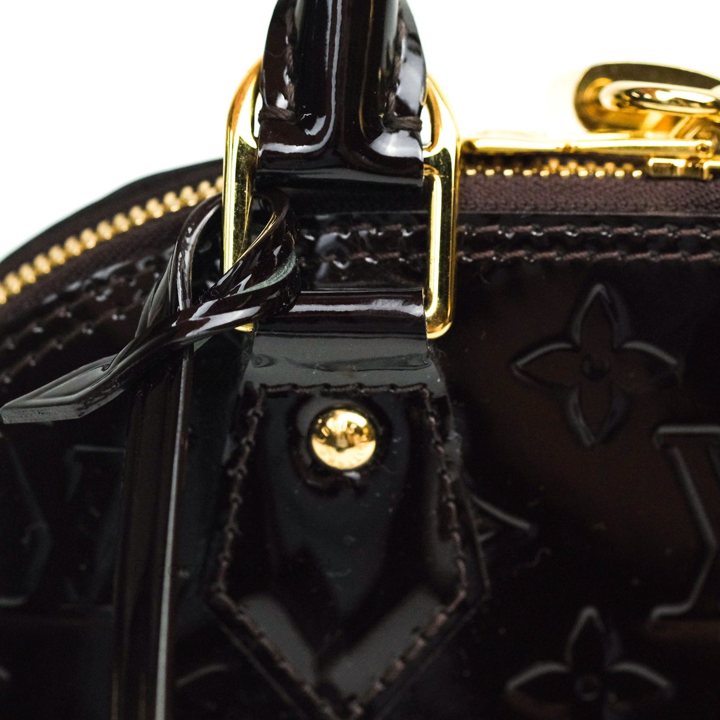 Louis Vuitton Alma BB Dark Purple Monogram Vernis Leather