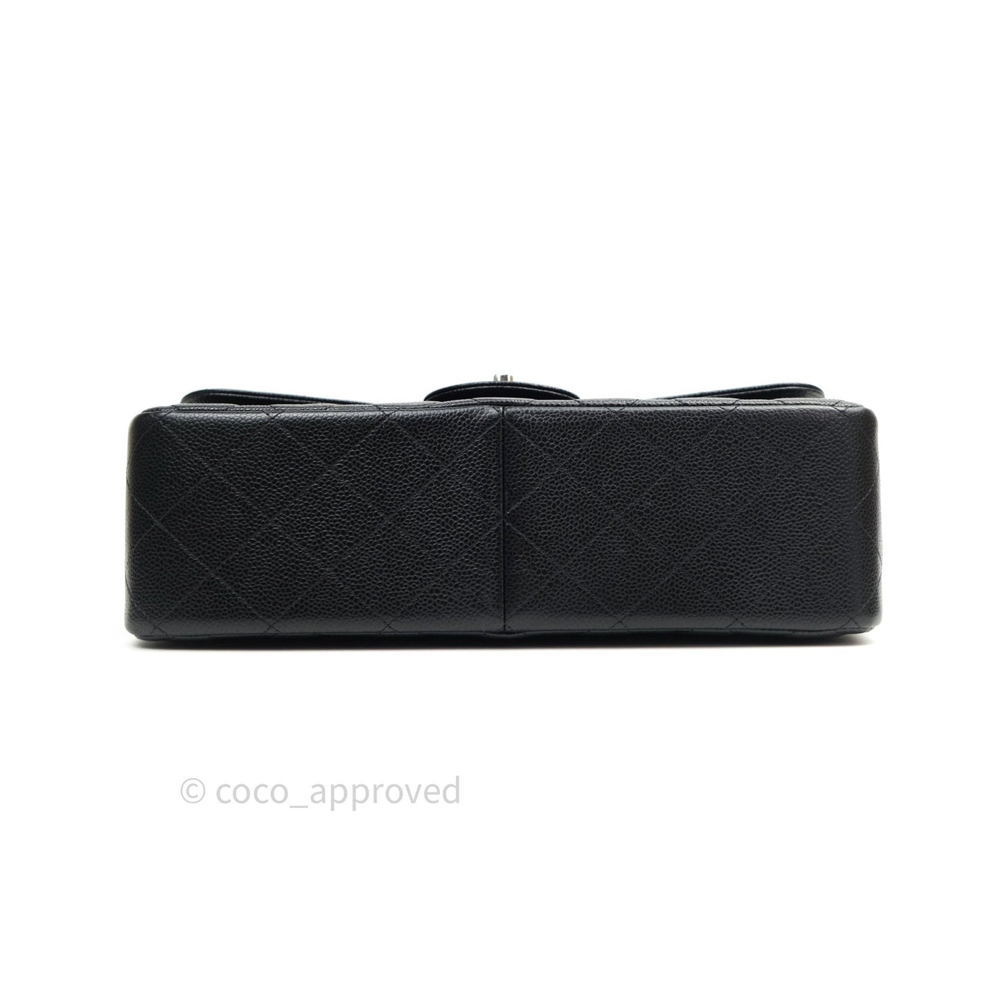 Chanel Quilted Jumbo Double Flap Black Caviar Silver Hardware⁣⁣