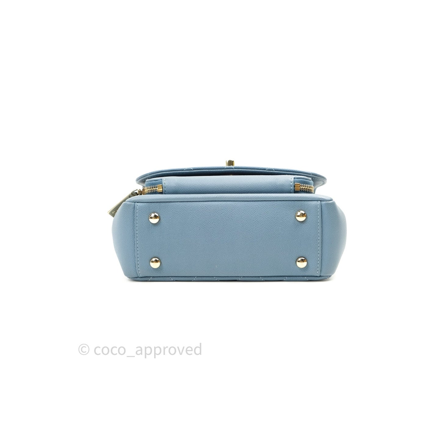 Chanel Caviar Quilted Small Business Affinity Flap Blue Light Gold Hardware