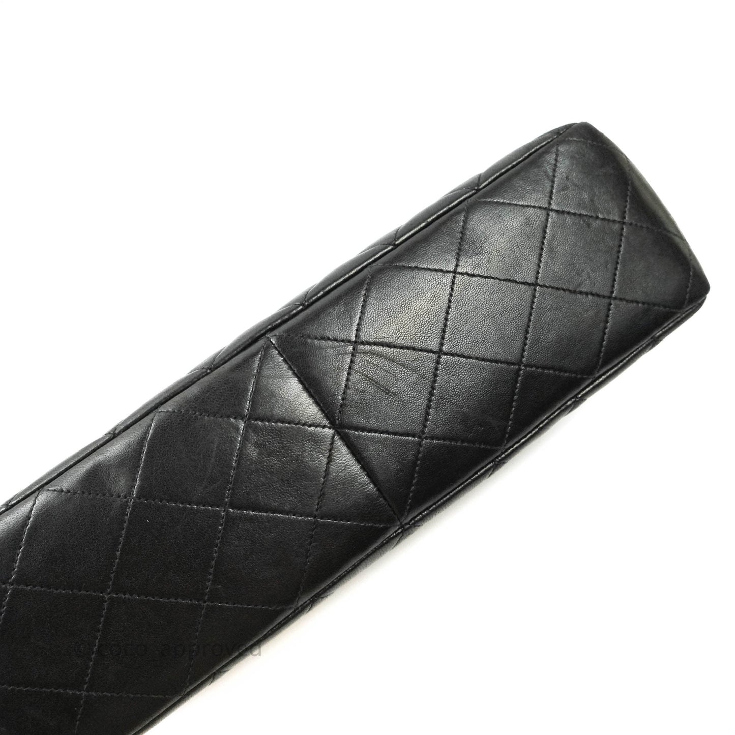Chanel Vintage XL Jumbo Single Flap Black Lambskin 24K Gold Hardware