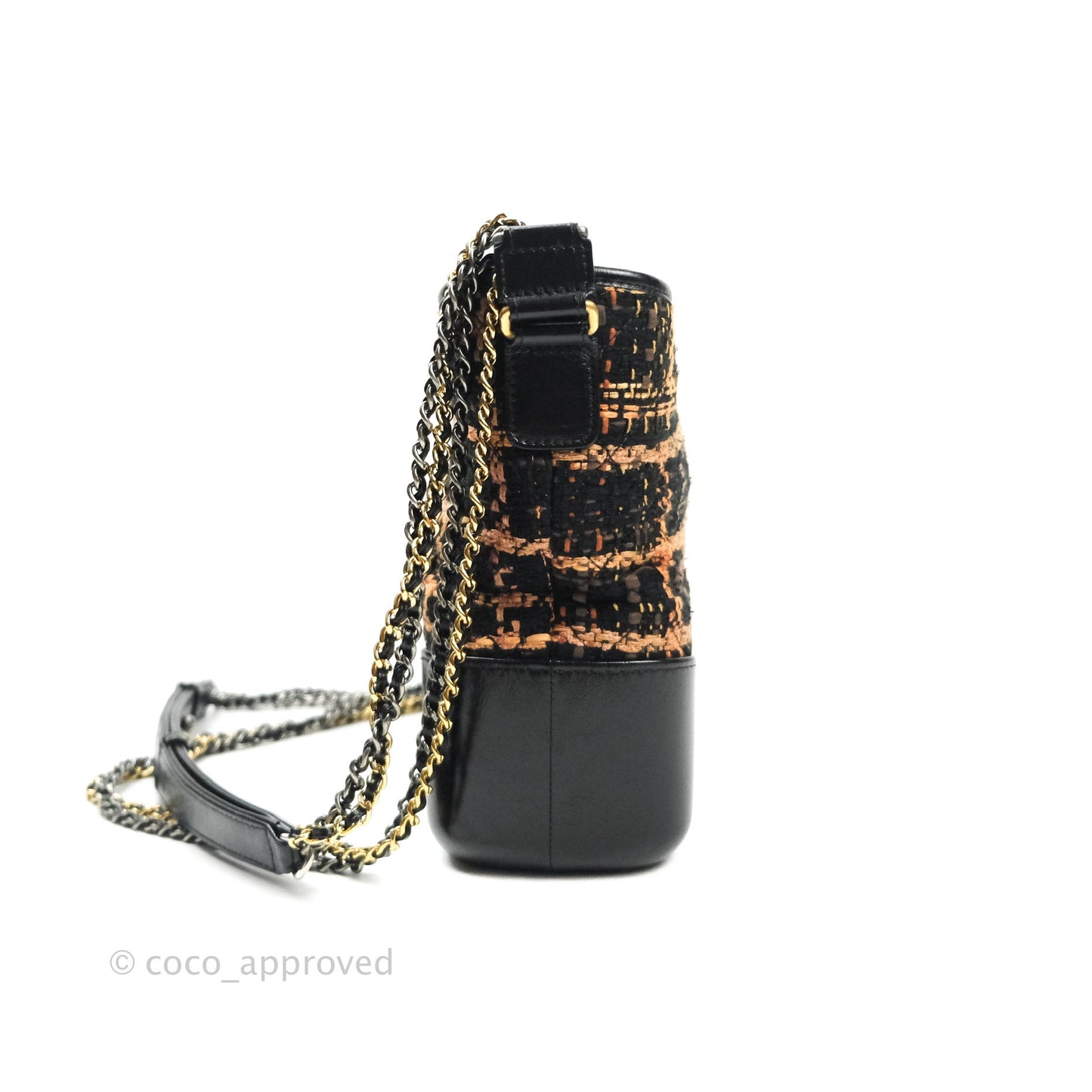 Chanel Medium Gabrielle Tweed Beige Black Calfskin