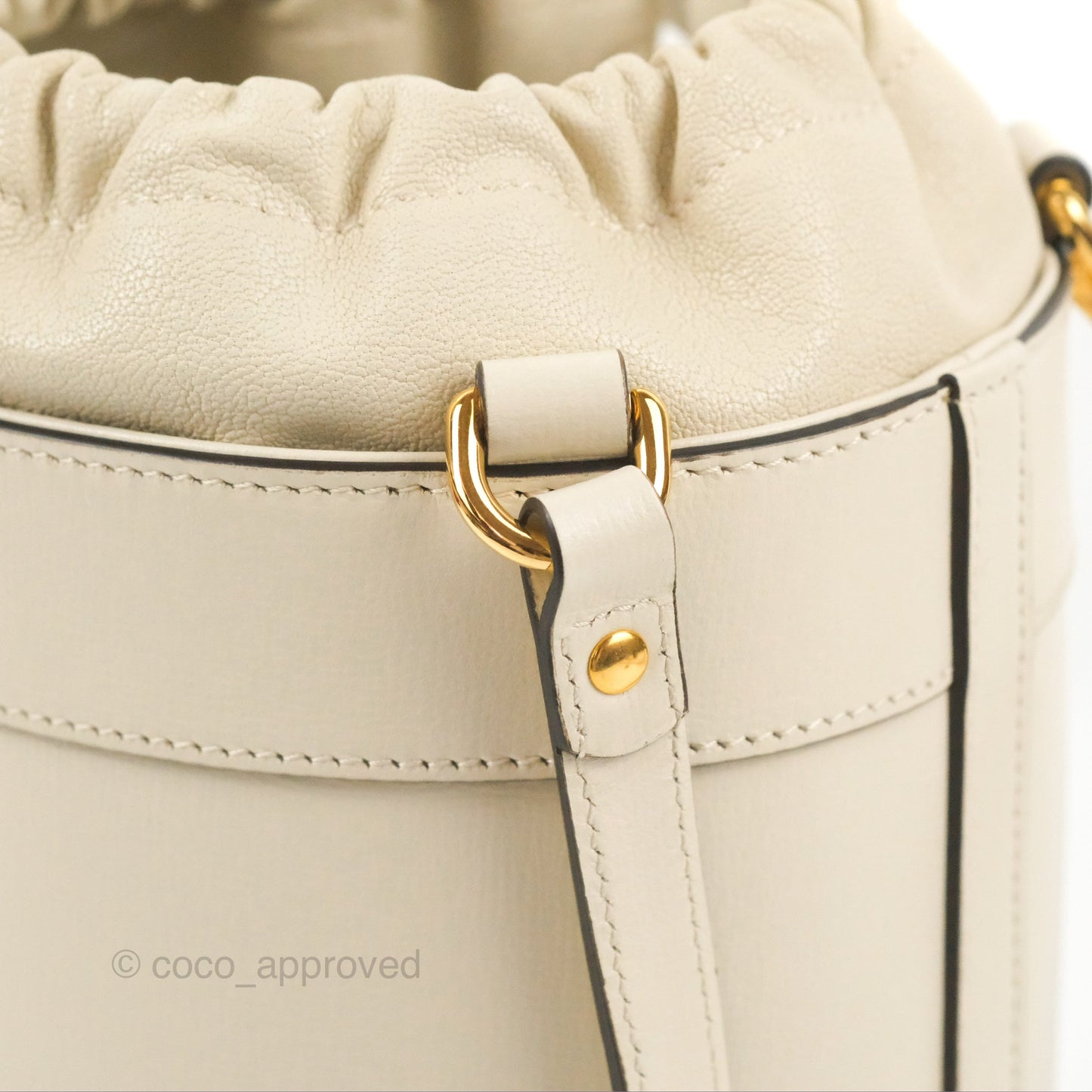 Gucci Horsebit 1955 Small Bucket Bag Cream