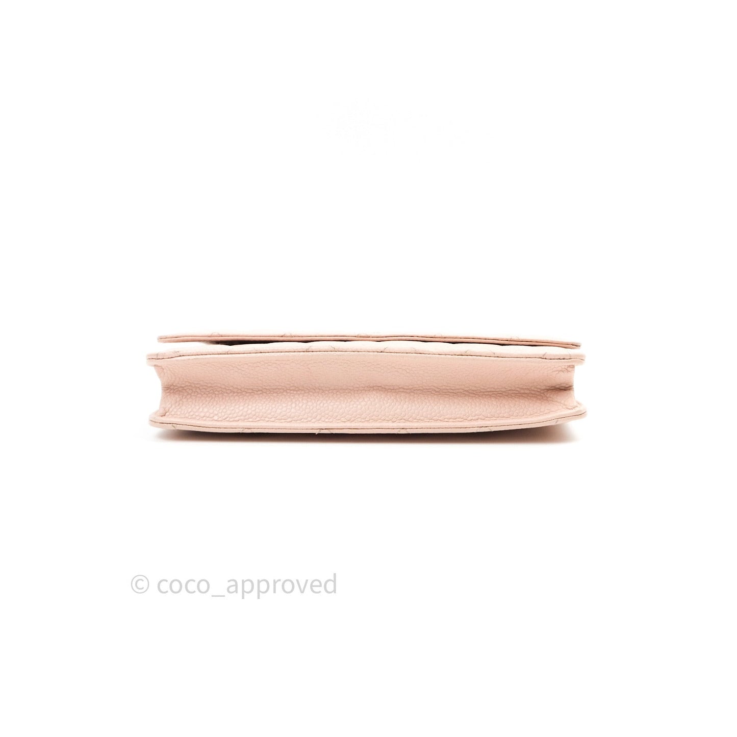 Chanel Quilted Wallet on Chain WOC Baby Pink Caviar Silver Hardware