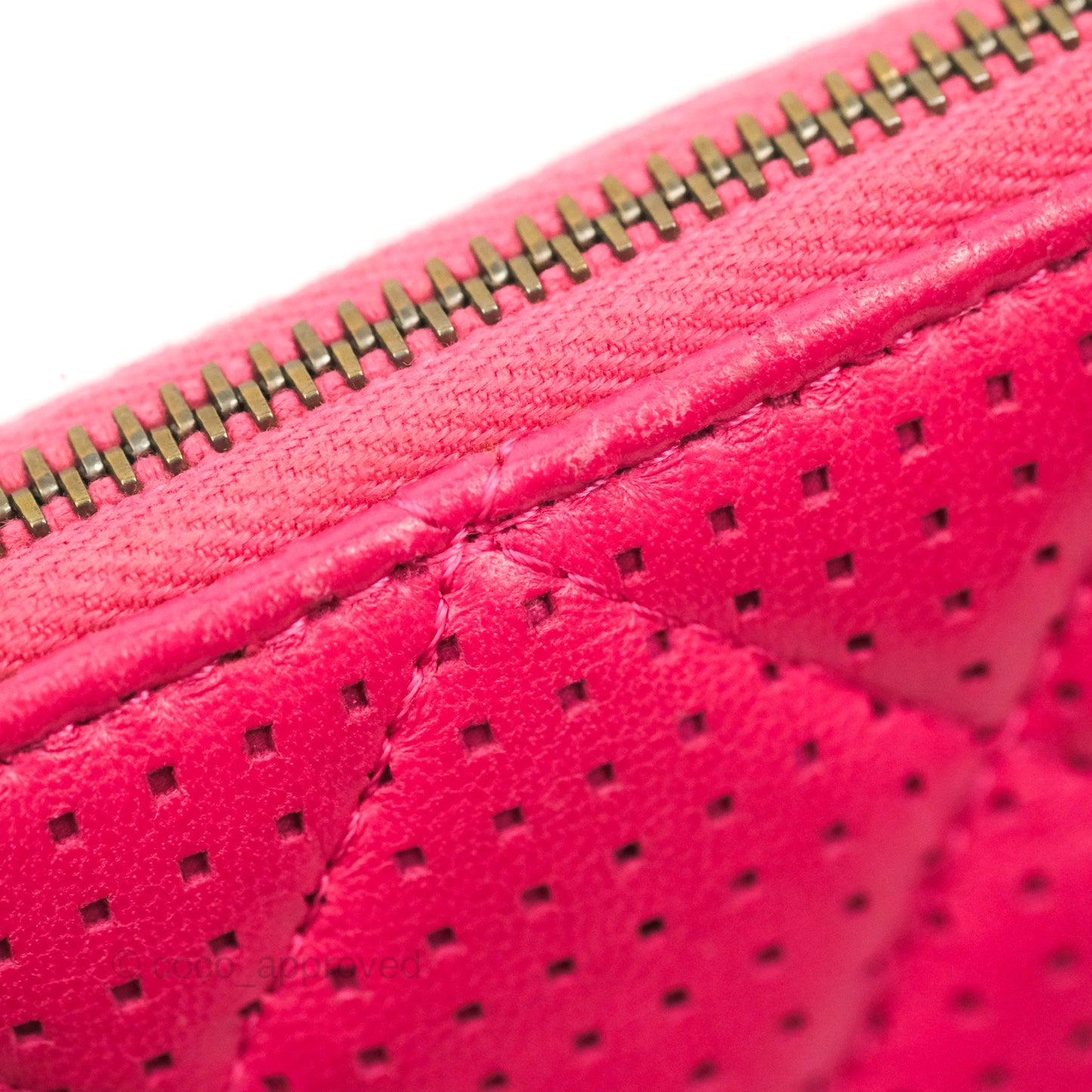 Chanel Quilted O Case Dark Pink Lambskin Gun Metal