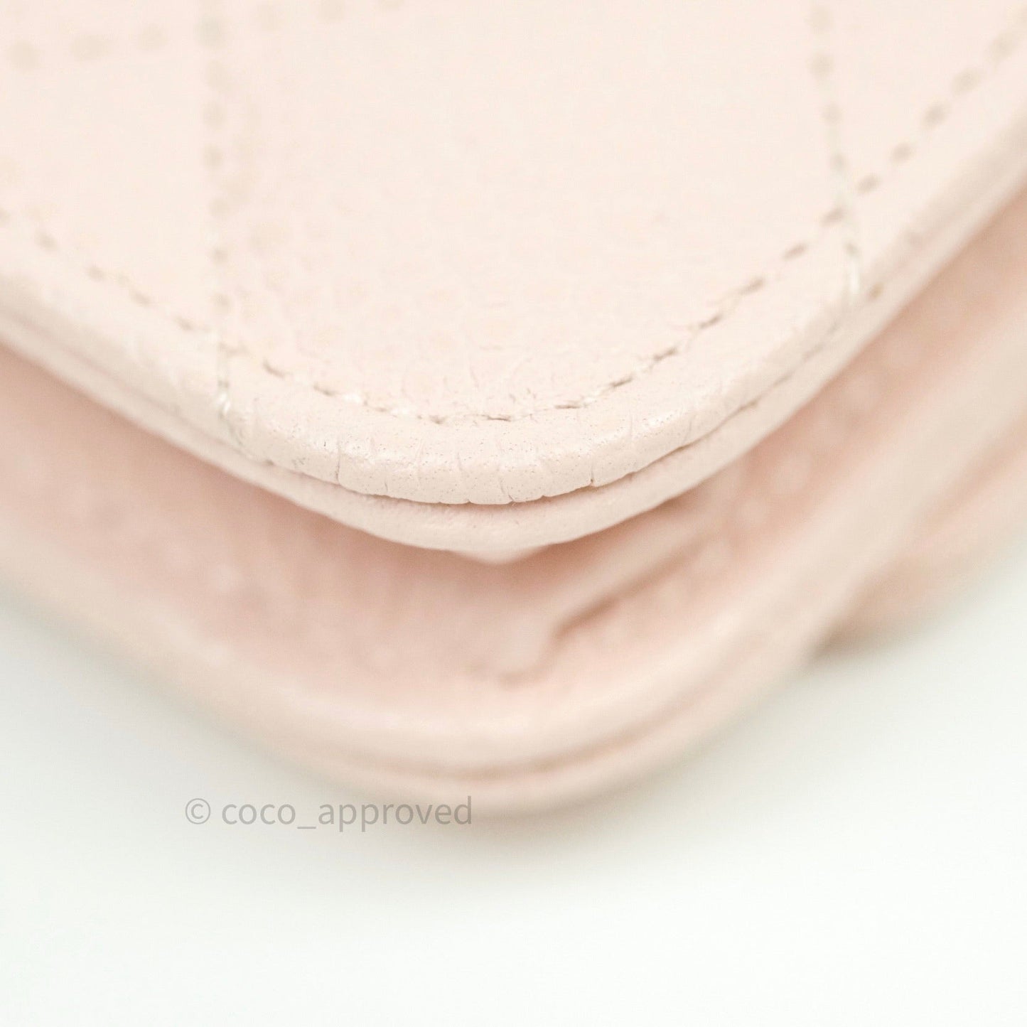 Chanel Quilted Wallet on Chain WOC Sakura Pink Caviar Silver Hardware