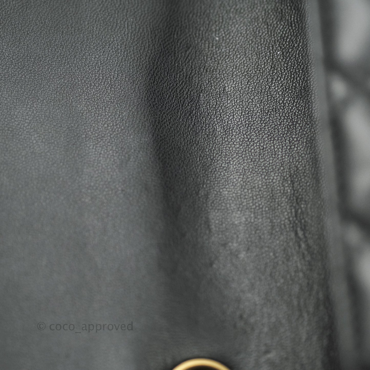 Chanel Mini Square Black Lambskin Aged Gold Hardware
