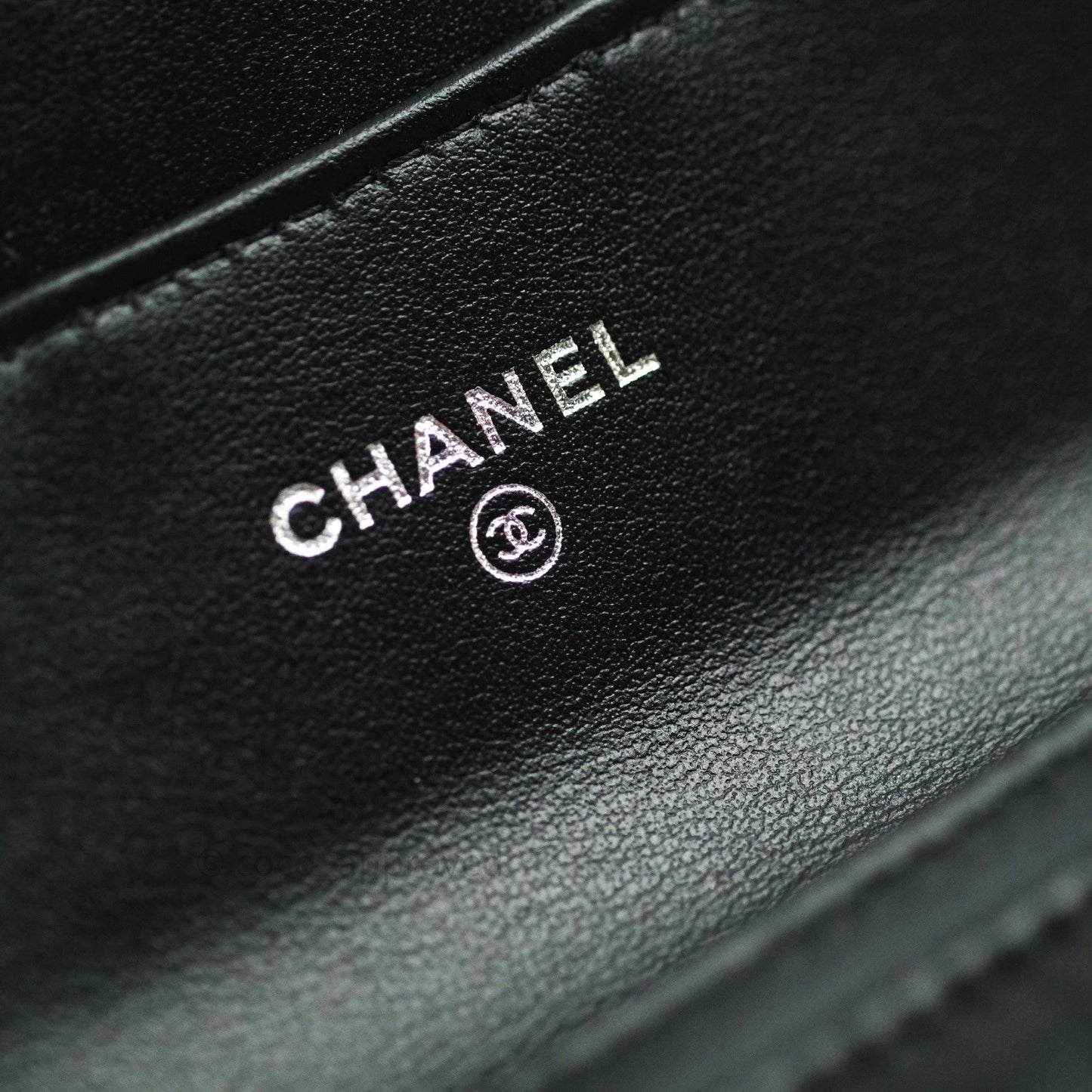 Chanel Aged Calfskin Chevron Reissue Card Holder Wallet So Black