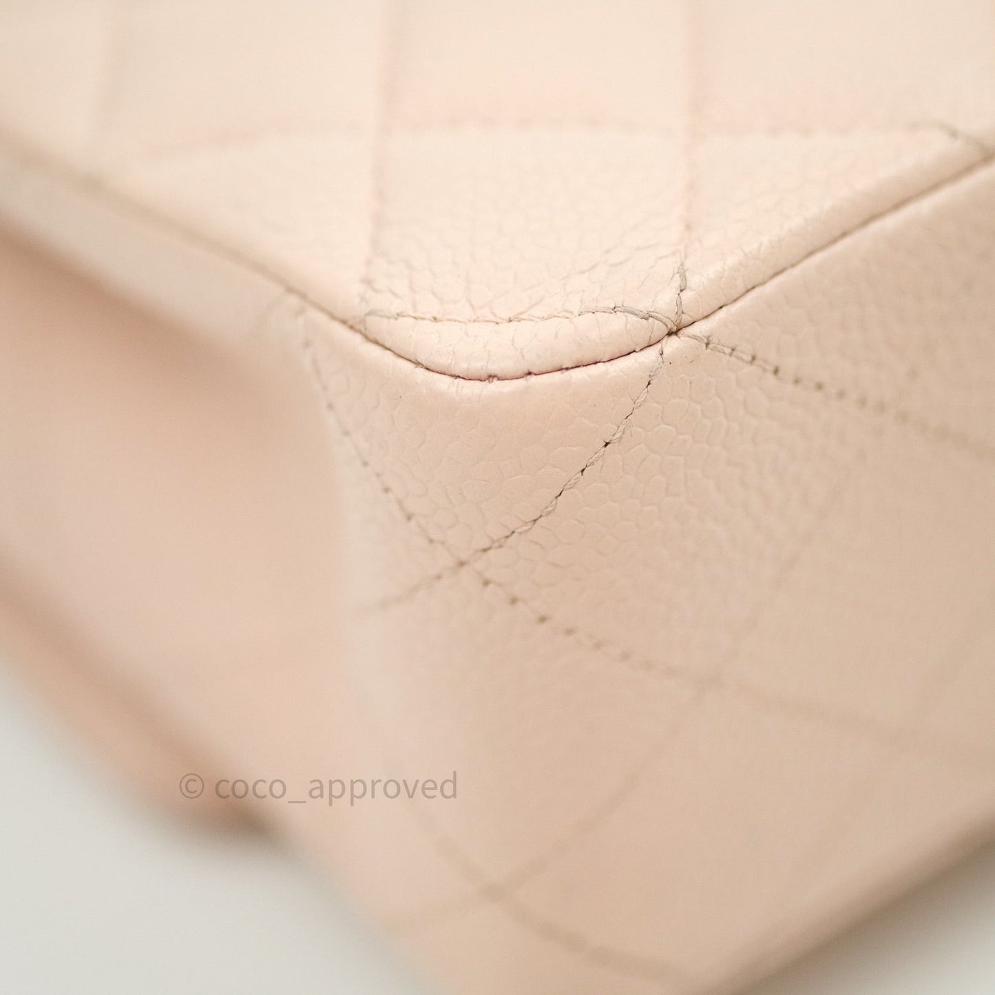 Chanel Classic M/L Medium Double Flap Sakura Pink Caviar Silver Hardware