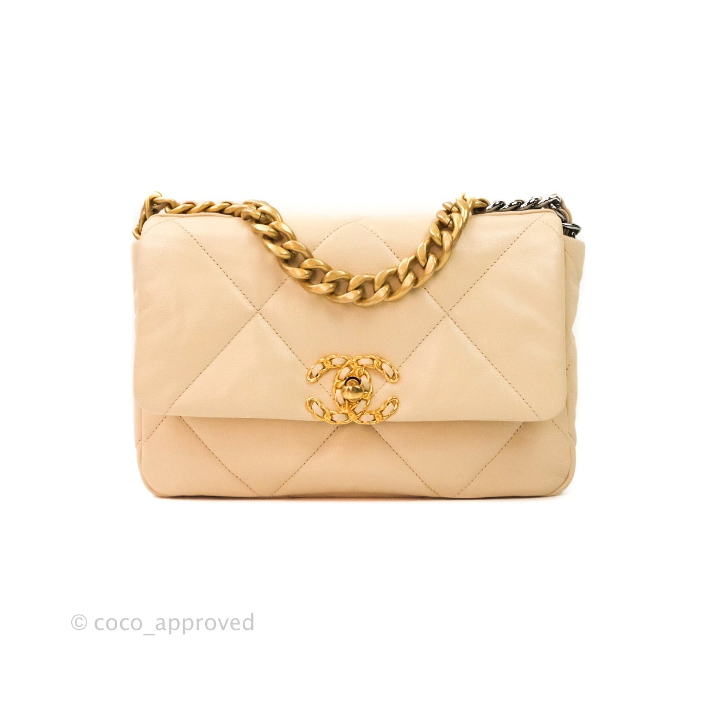 Chanel 19 Small Beige Mixed Hardware
