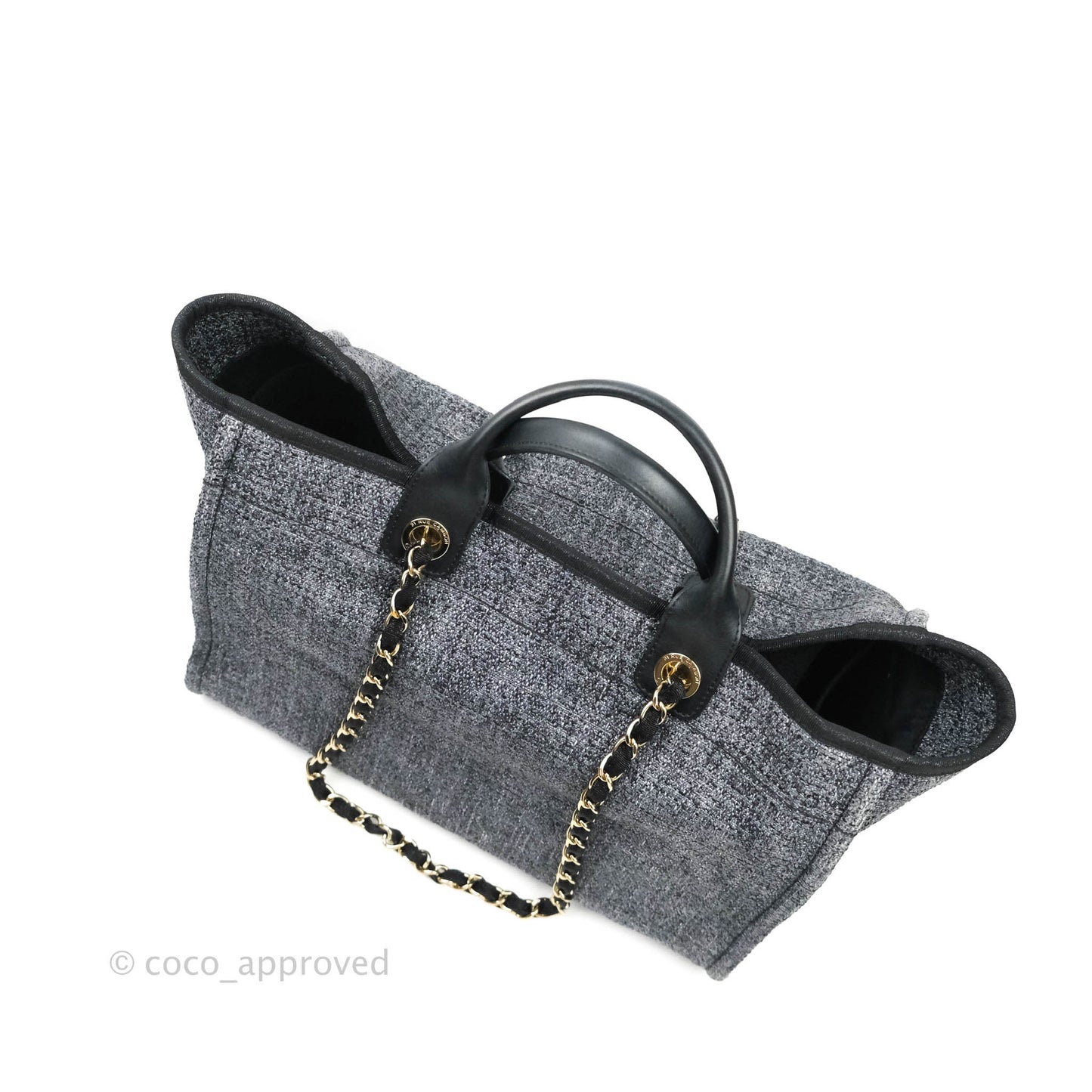 Chanel Large Deauville Charcoal Grey Canvas
