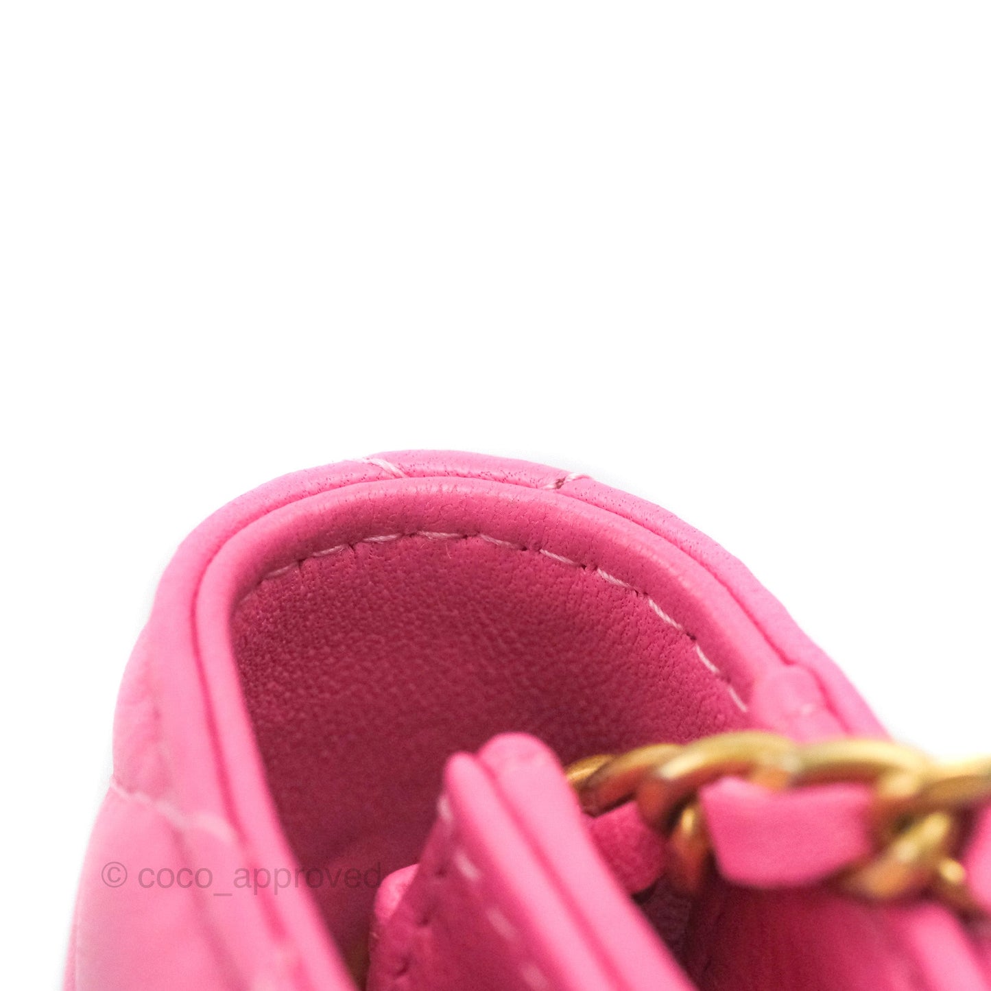 Chanel Quilted Pearl Crush Wallet on Chain WOC Pink Lambskin Aged Gold Hardware