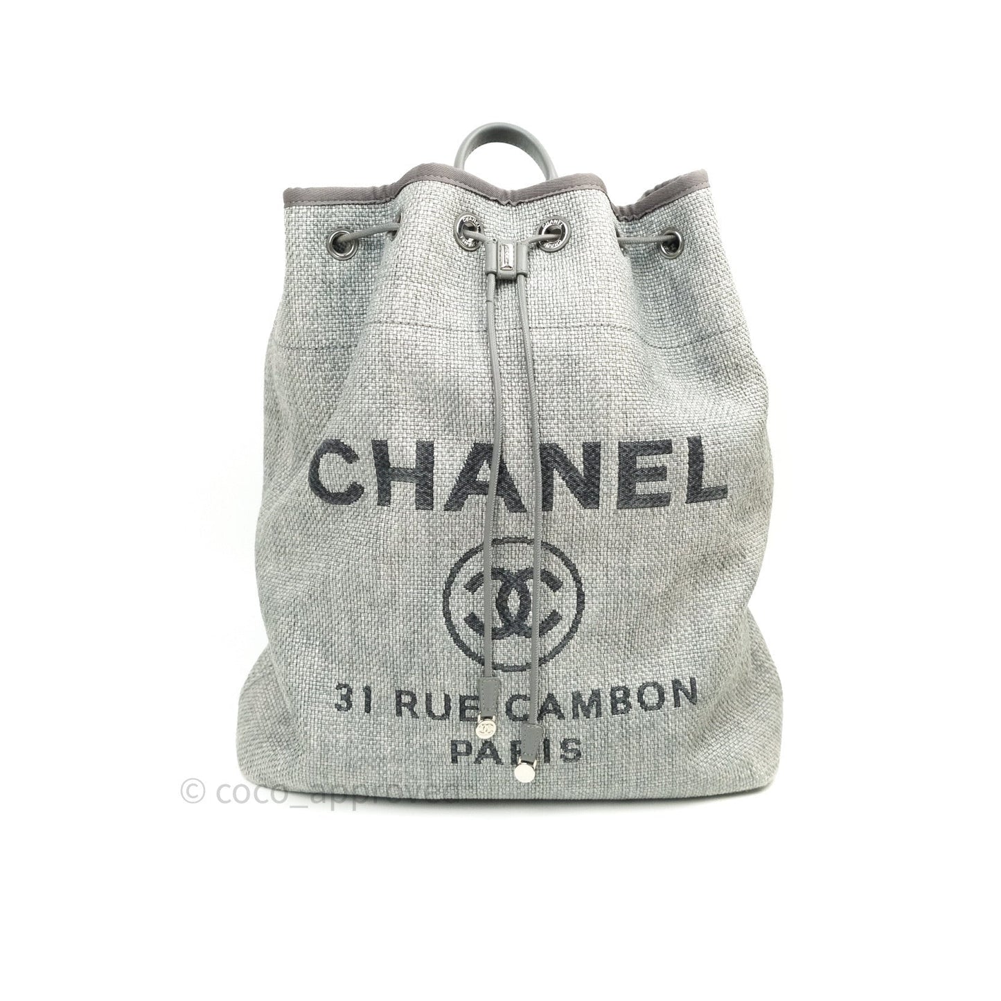 Chanel Canvas Deauville Backpack Grey
