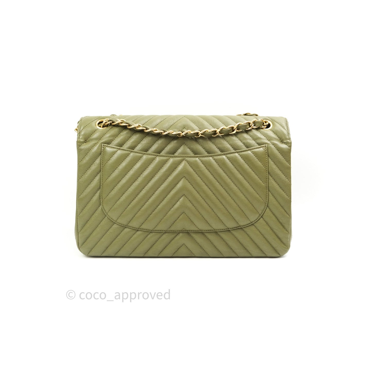 Chanel Jumbo Double Flap Khaki Calfskin Gold Hardware⁣⁣ 17C