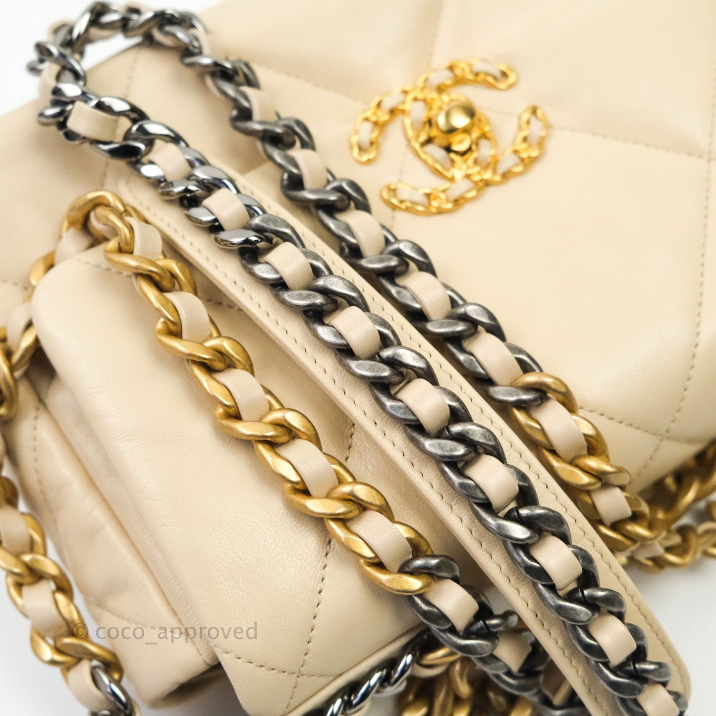 Chanel 19 Small Beige Mixed Hardware