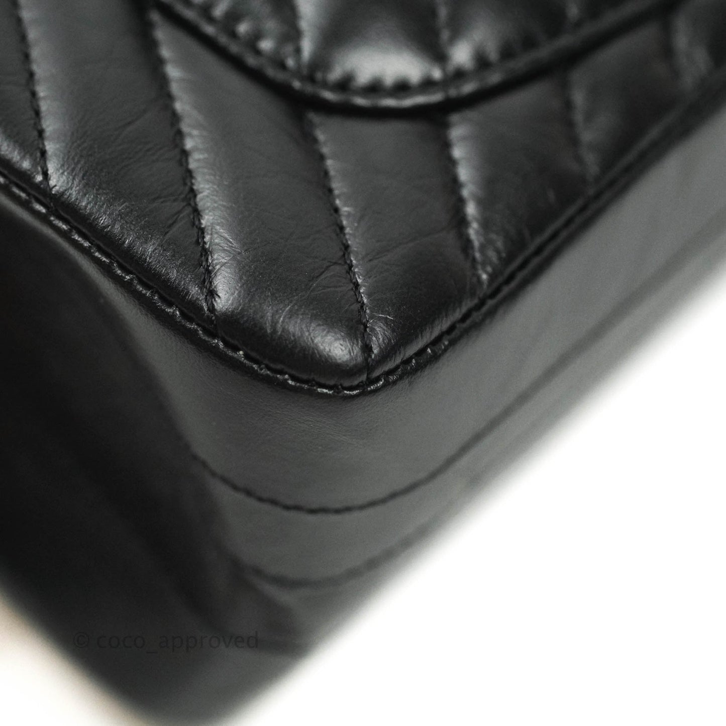 Chanel Mini Reissue 224 So Black Chevron Calfskin Black Hardware