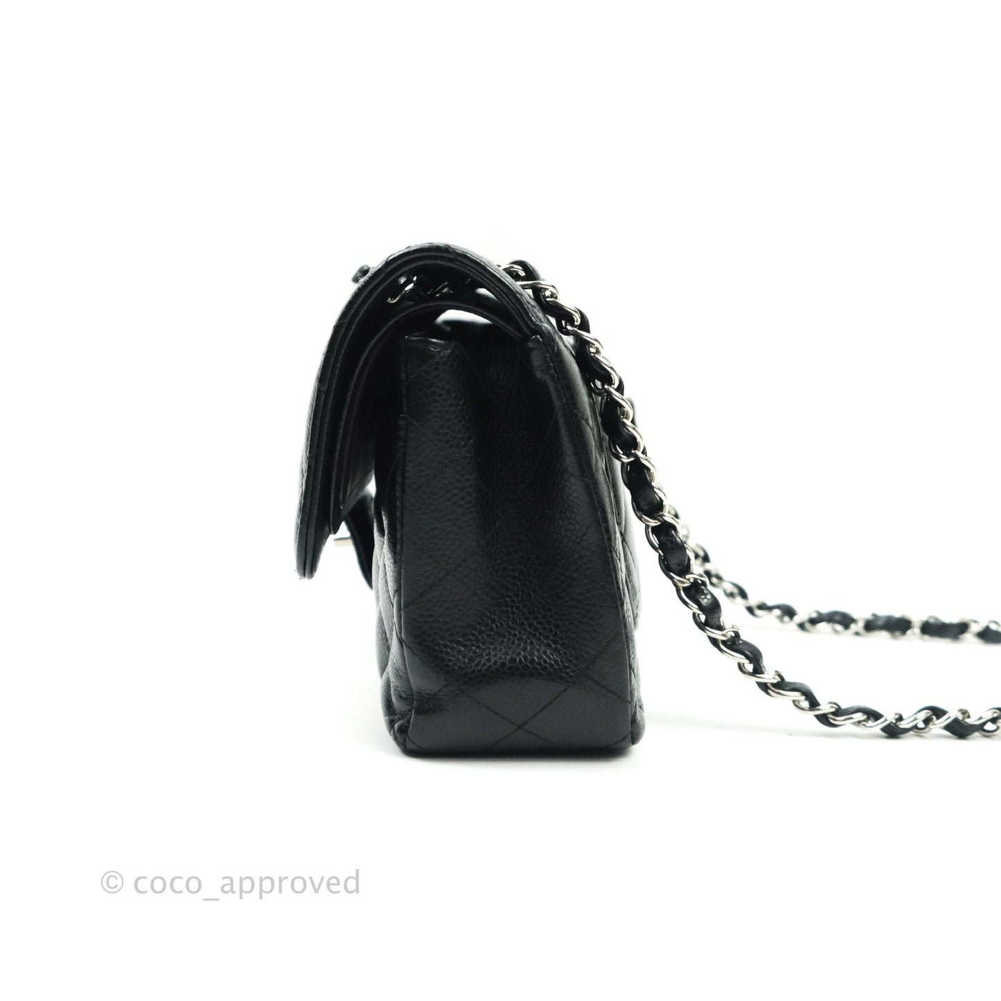 Chanel Classic Small S/M Flap Black Caviar Silver Hardware