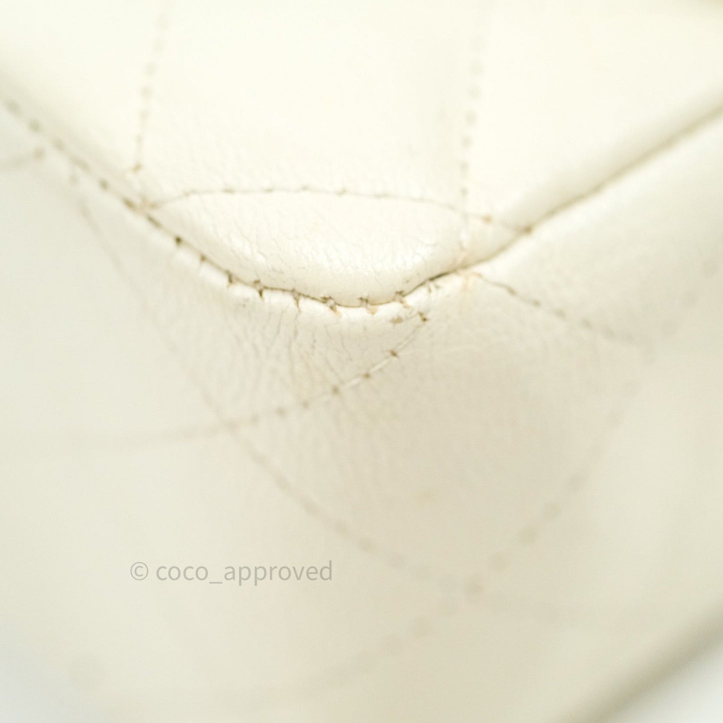 Chanel Quilted Mini Rectangular Flap Ivory Grained Calfskin Black Hardware