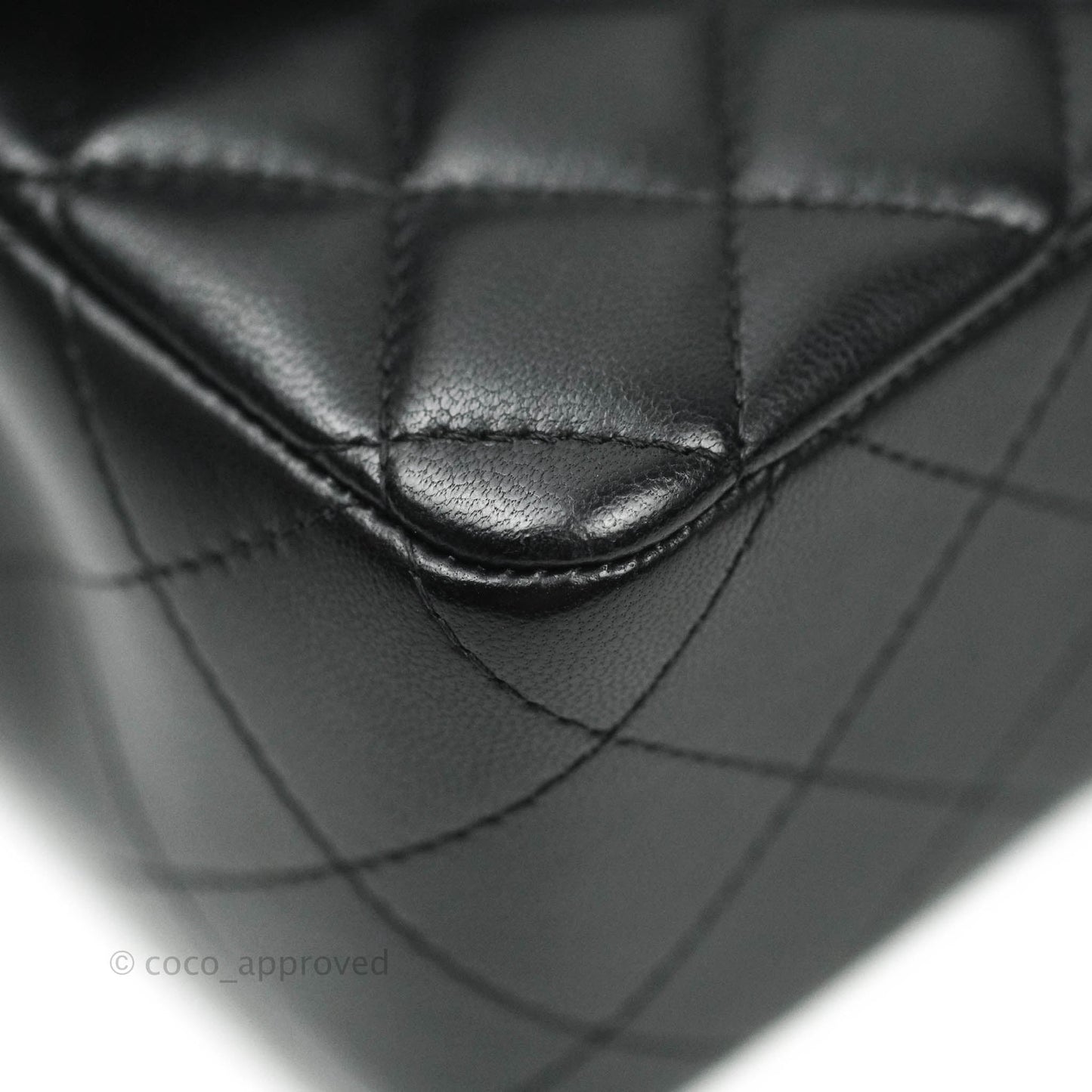 Chanel Quilted Mini Rectangular Black Lambskin Silver Hardware