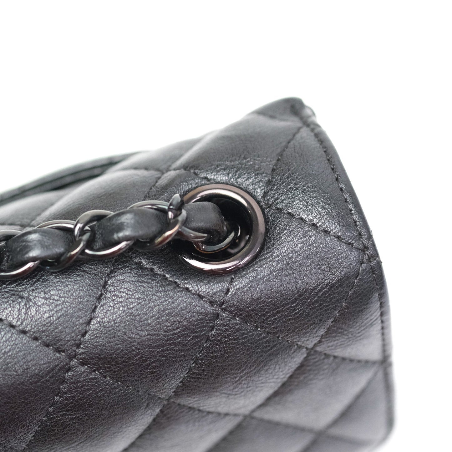 Chanel Quilted Mini Rectangular Flap So Black Crumpled Calfskin