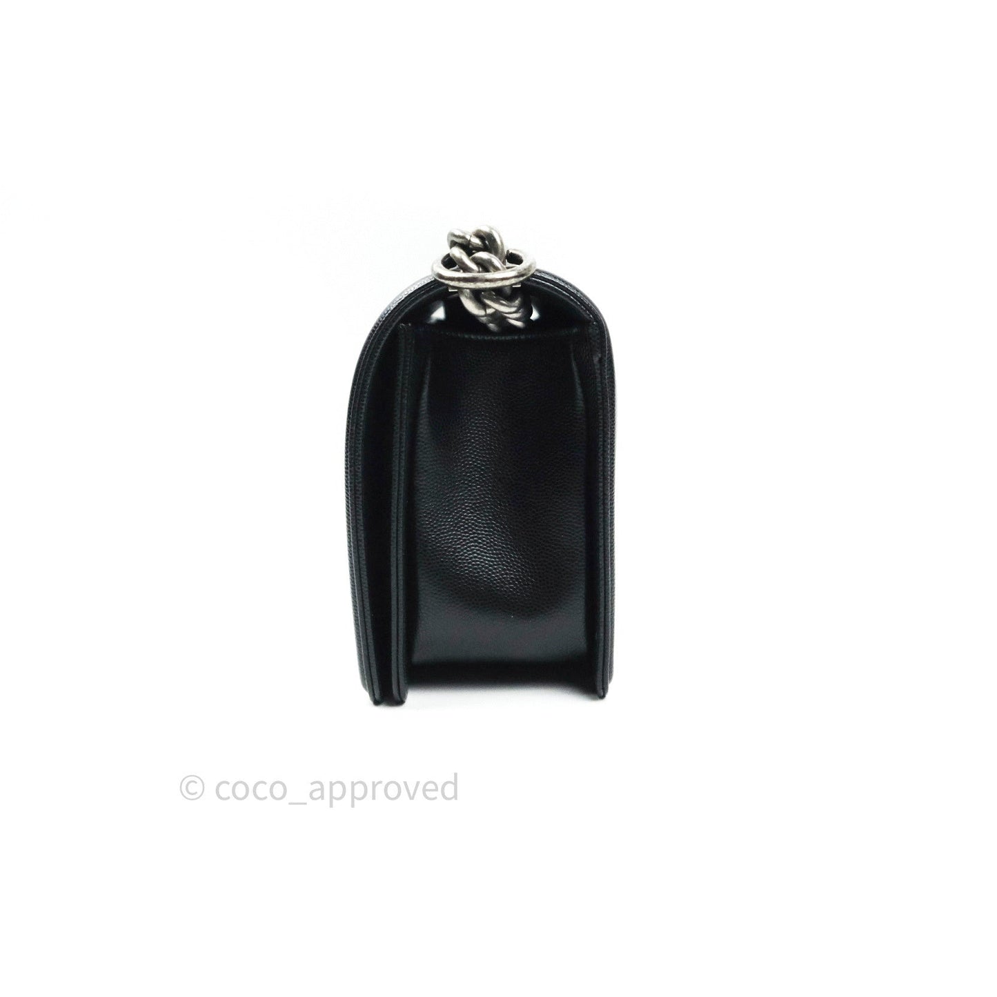Chanel Boy Quilted Medium Black Caviar Ruthenium Hardware