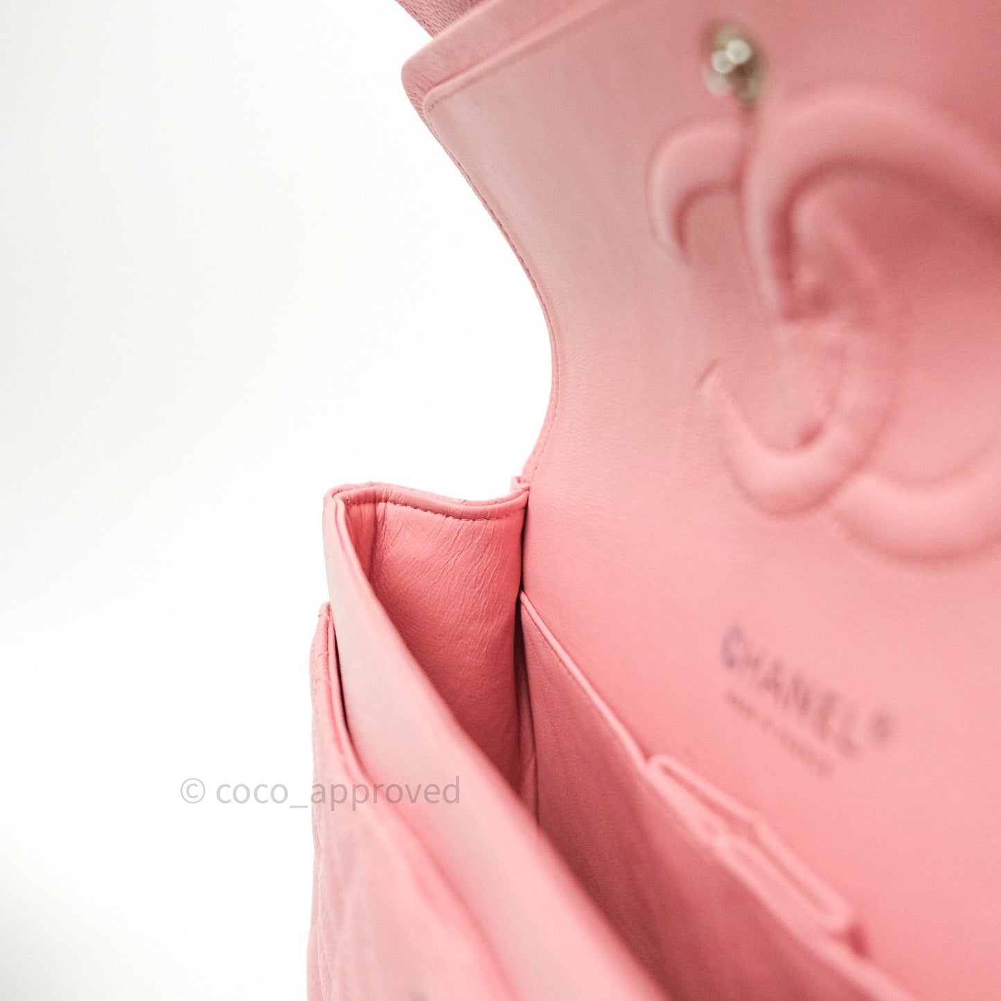 Chanel Classic M/L Medium Double Flap Bag Pink Caviar Silver Hardware