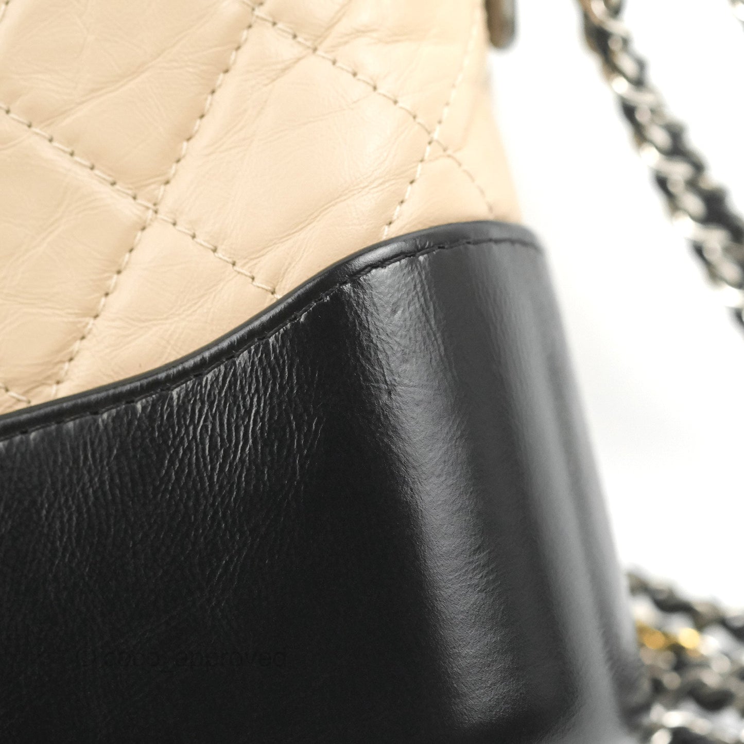 Chanel New Medium Gabrielle Hobo Beige/Black Aged Calfskin