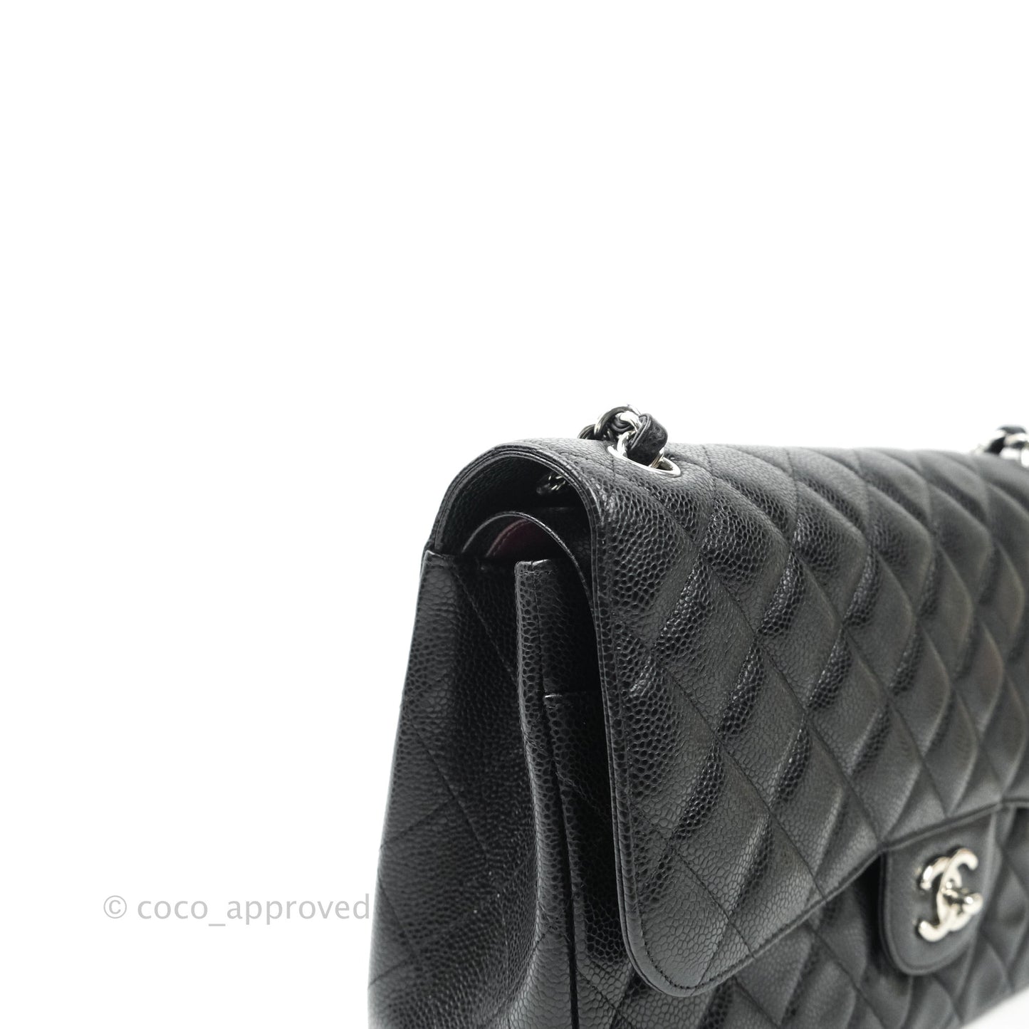 Chanel Jumbo Double Flap Black Caviar Silver Hardware⁣⁣