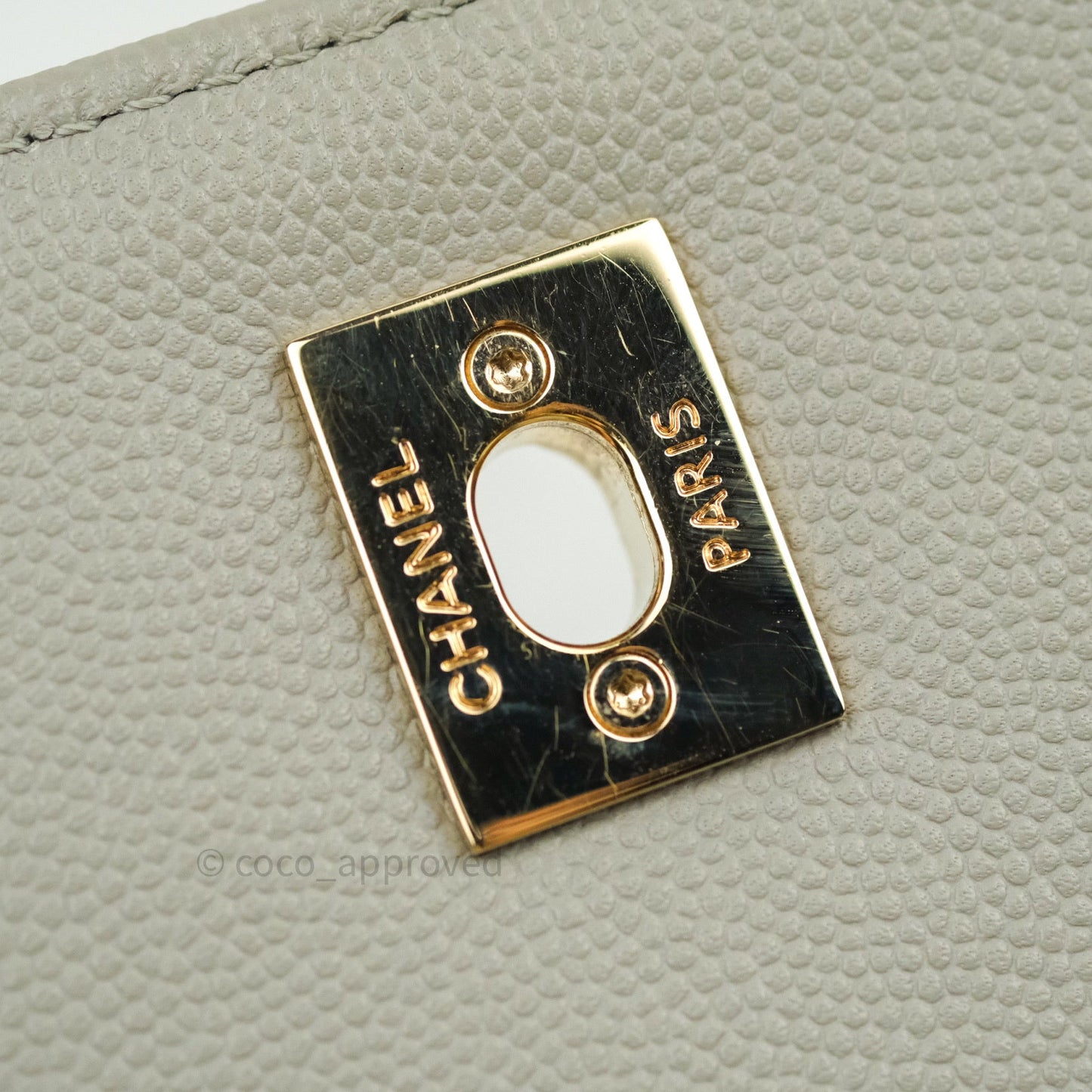 Chanel Quilted Small Business Affinity Flap Grey Caviar Light Gold Hardware