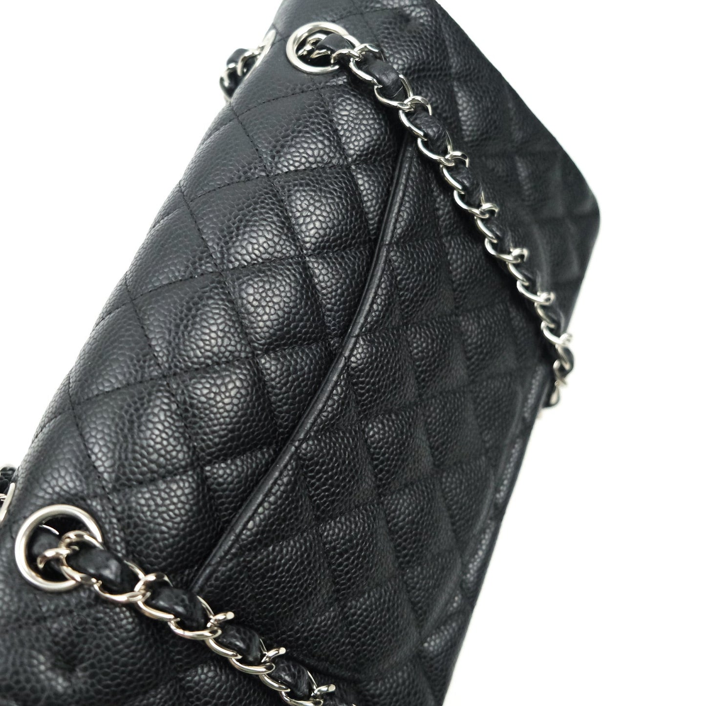 Chanel Classic Small S/M Flap Black Caviar Silver Hardware