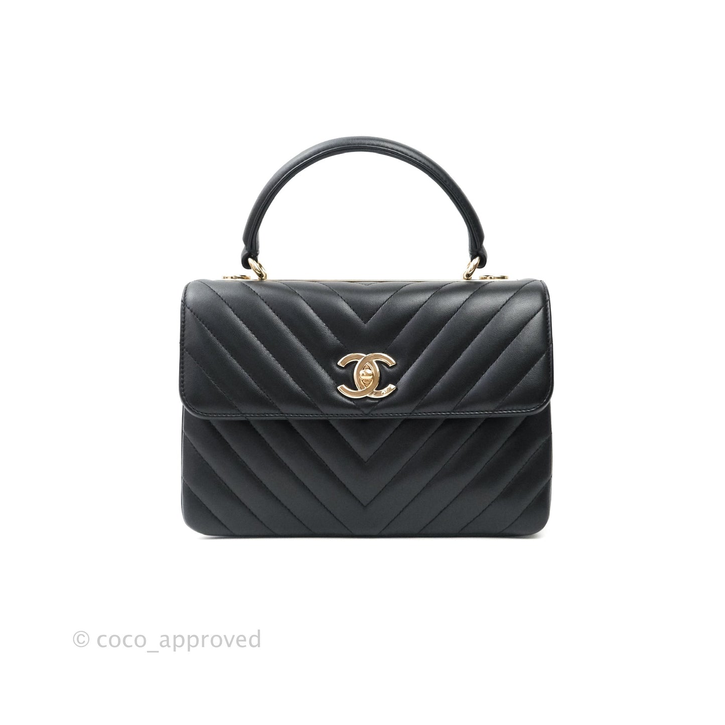 Chanel Trendy CC Chevron Small Black Lambskin Gold Hardware