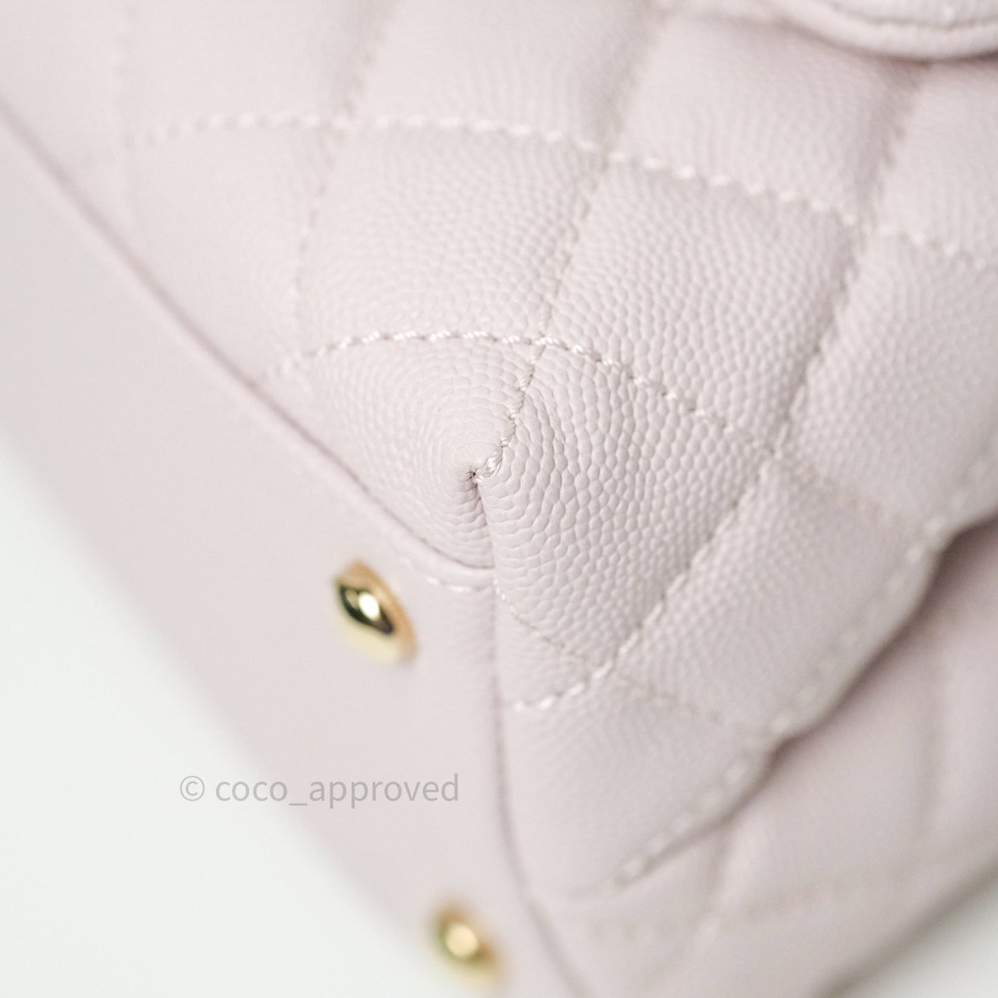 Chanel Small Coco Handle Quilted Lilac Pink Light Gold Hardware