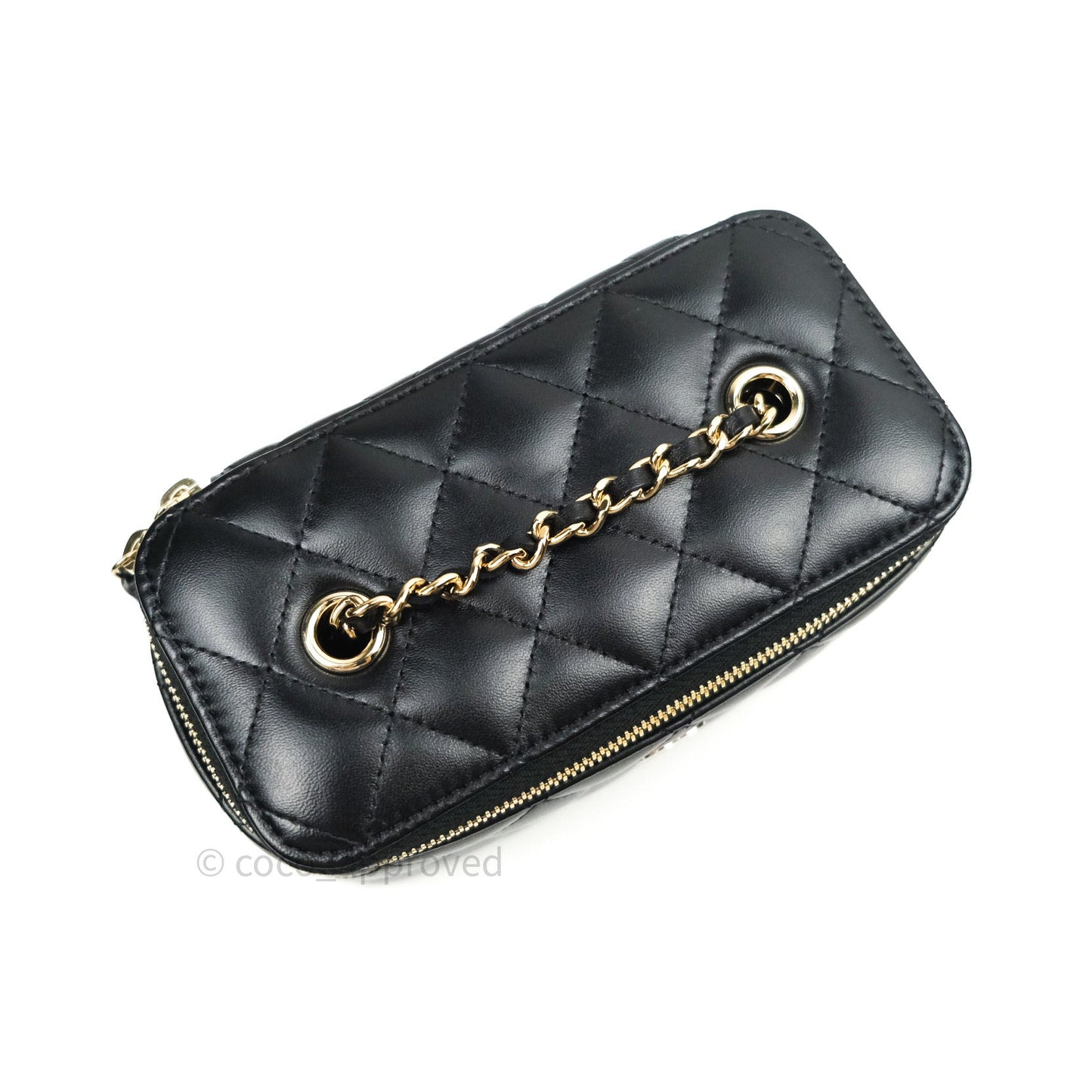 Chanel Vanity Rectangular Classic Black Lambskin Gold Hardware