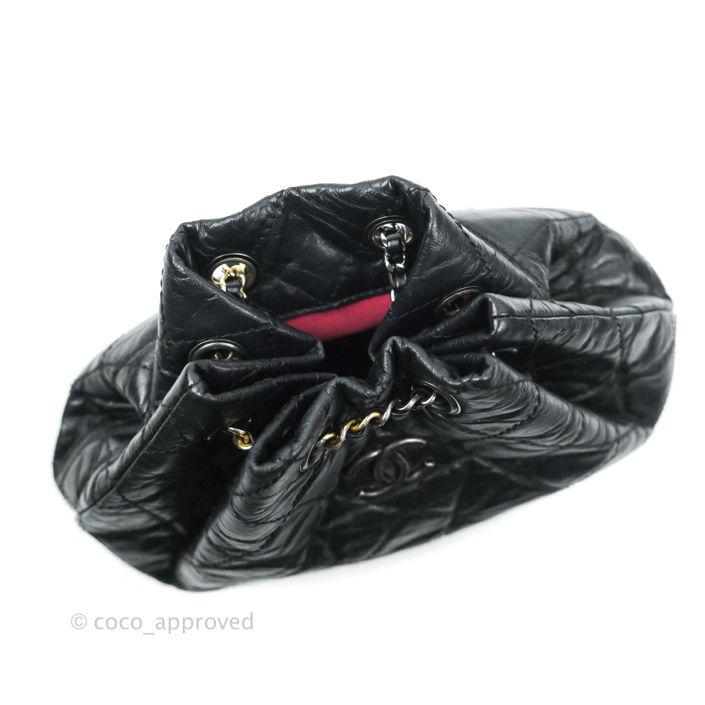 Chanel Gabrielle Backpack Black Aged Calfskin Small Black